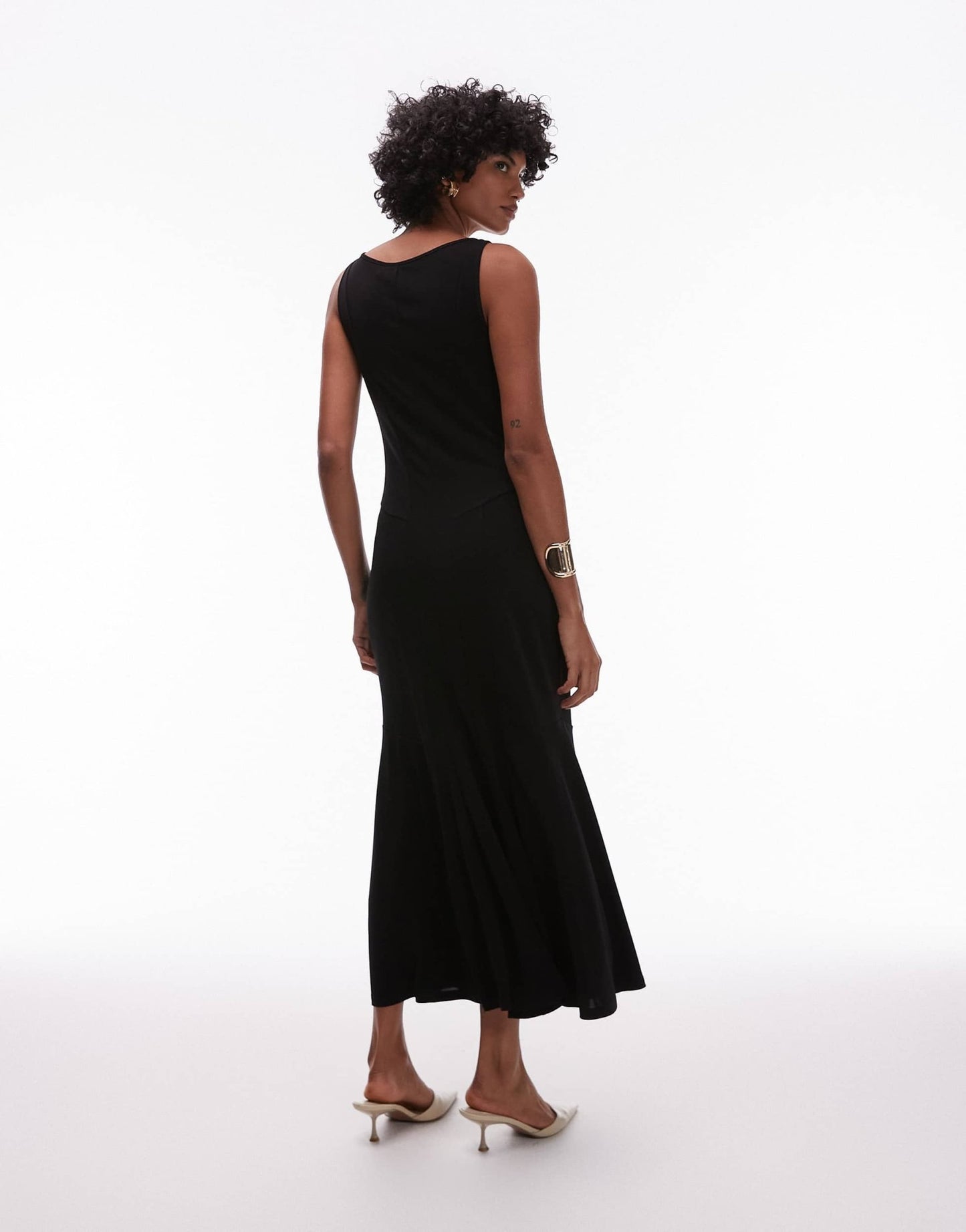 & Other Stories jersey maxi dress with corset bodice and panels in black - ASOS Sample Sale