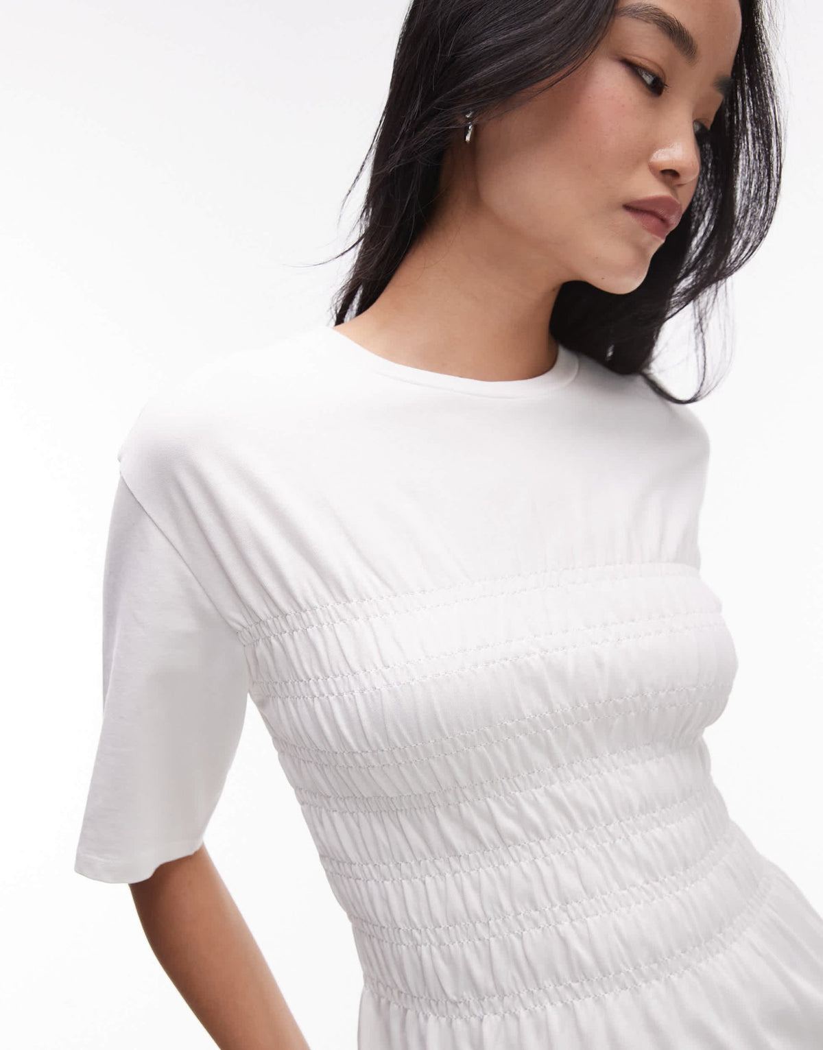 & Other Stories jersey midaxi dress with ruche corset detail in white - ASOS Sample Sale