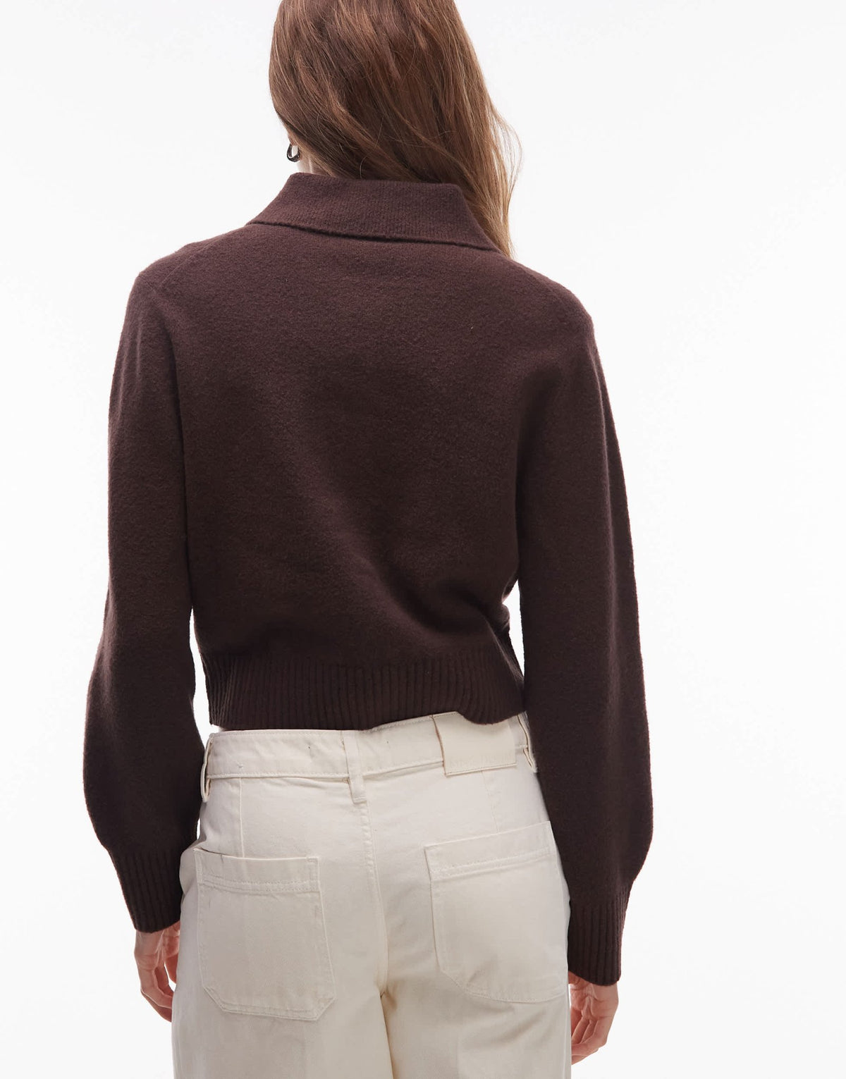 & Other Stories knitted cardigan with collar and button front in brown - ASOS Sample Sale