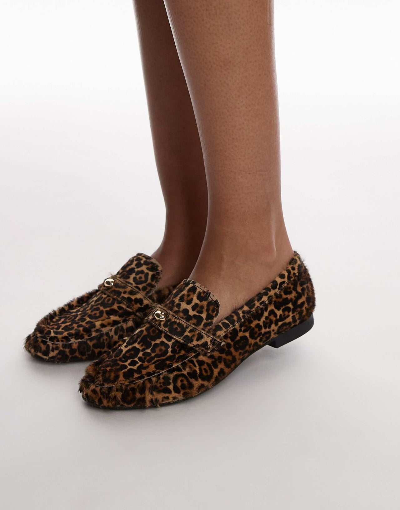 & Other Stories leather loafers in textured leopard with gold detail - ASOS Sample Sale