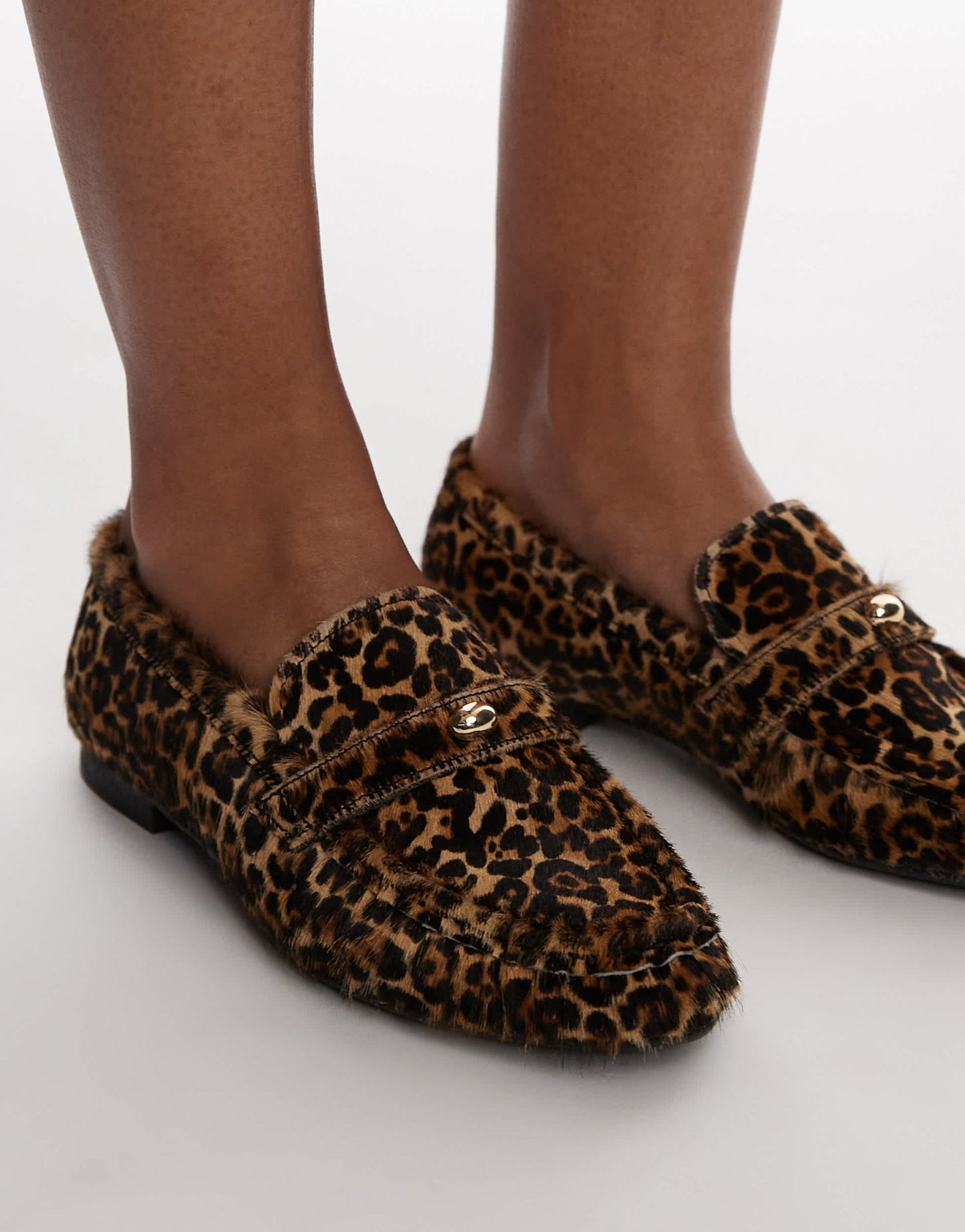 & Other Stories leather loafers in textured leopard with gold detail - ASOS Sample Sale