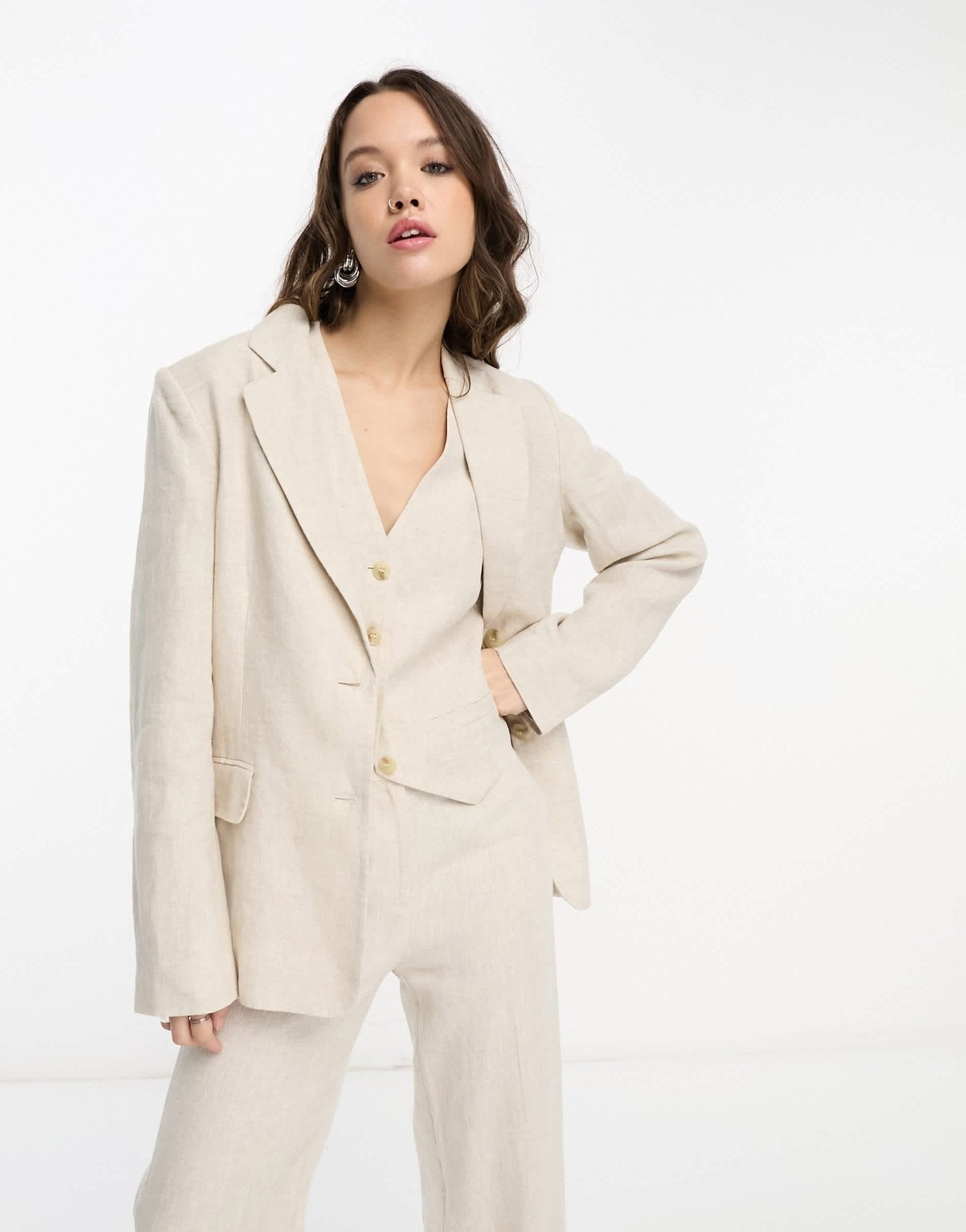 & Other Stories linen blazer in beige - ASOS Sample Sale