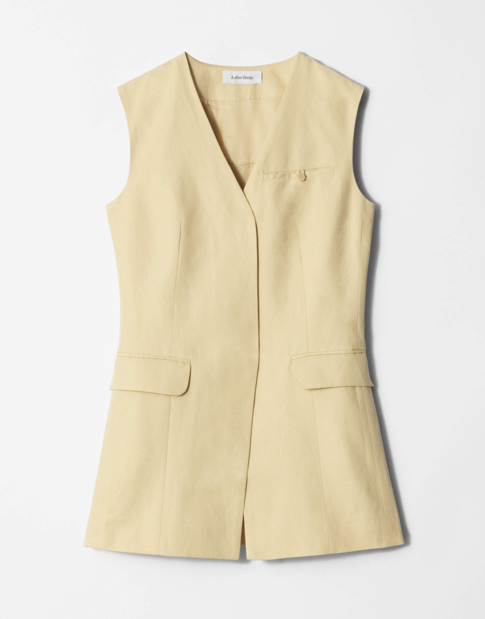 & Other Stories longline waistcoat in light yellow - ASOS Sample Sale