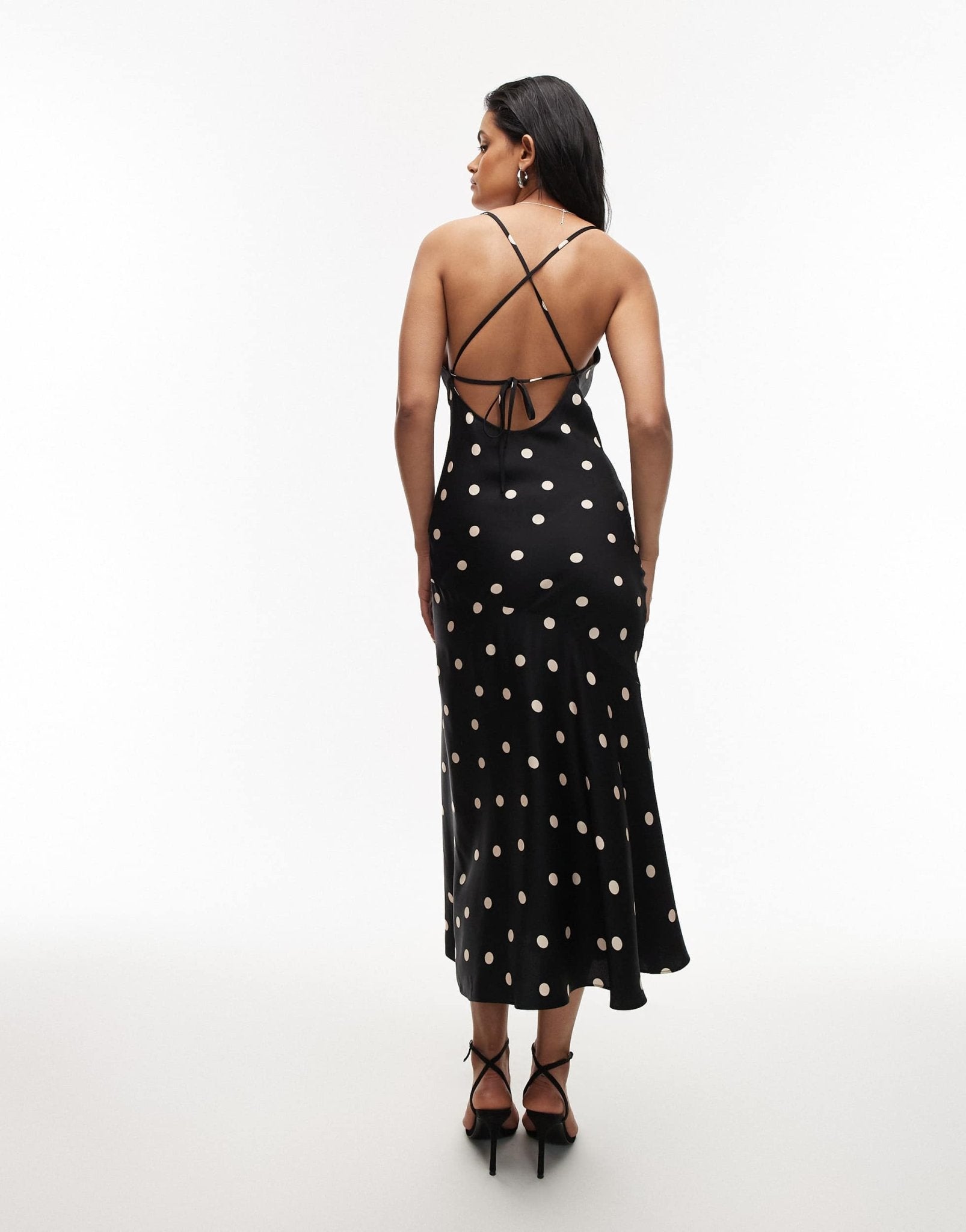 & Other Stories maxi cami slip dress with low back in mono polka spot print - ASOS Sample Sale
