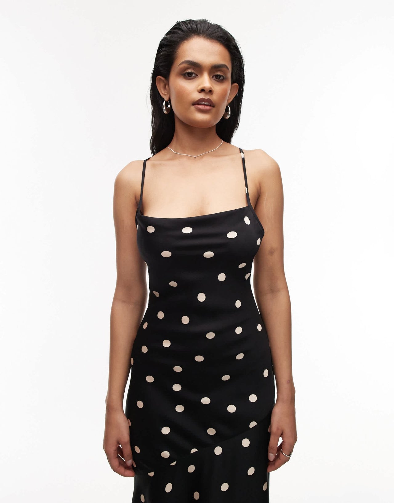 & Other Stories maxi cami slip dress with low back in mono polka spot print - ASOS Sample Sale