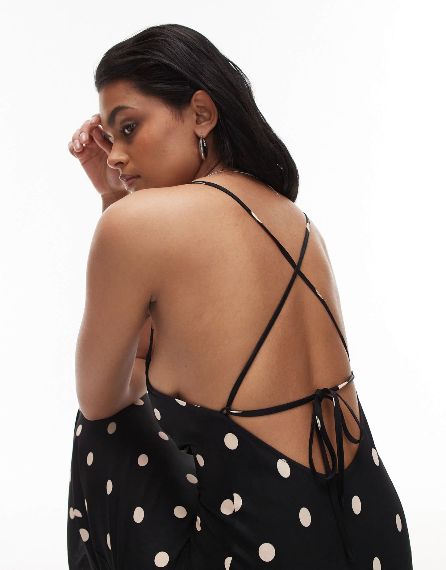 & Other Stories maxi cami slip dress with low back in mono polka spot print - ASOS Sample Sale