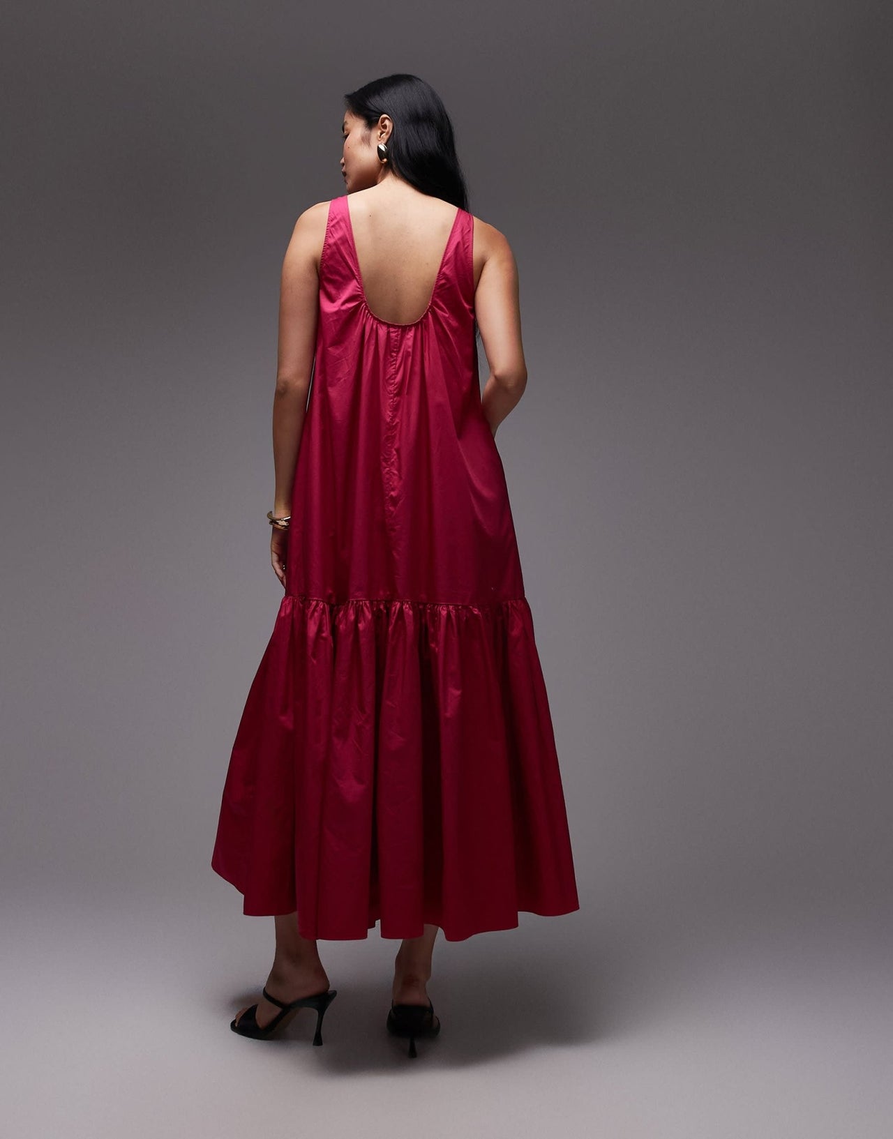 & Other Stories maxi dress with drop waist and low back in pink - ASOS Sample Sale