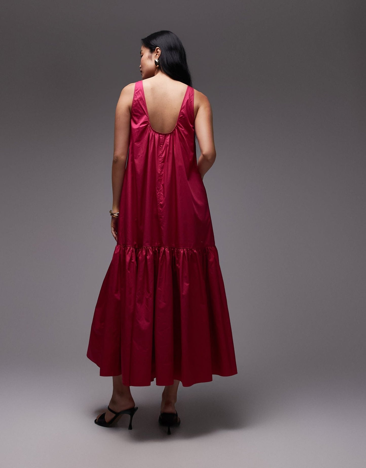 & Other Stories maxi dress with drop waist and low back in pink - ASOS Sample Sale