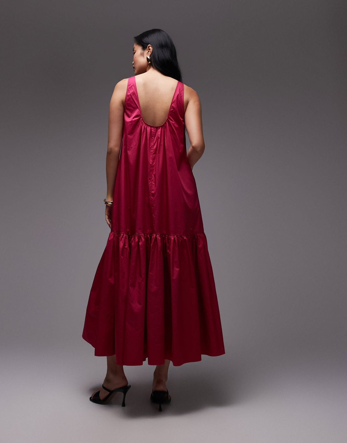 & Other Stories maxi dress with drop waist and low back in pink - ASOS Sample Sale