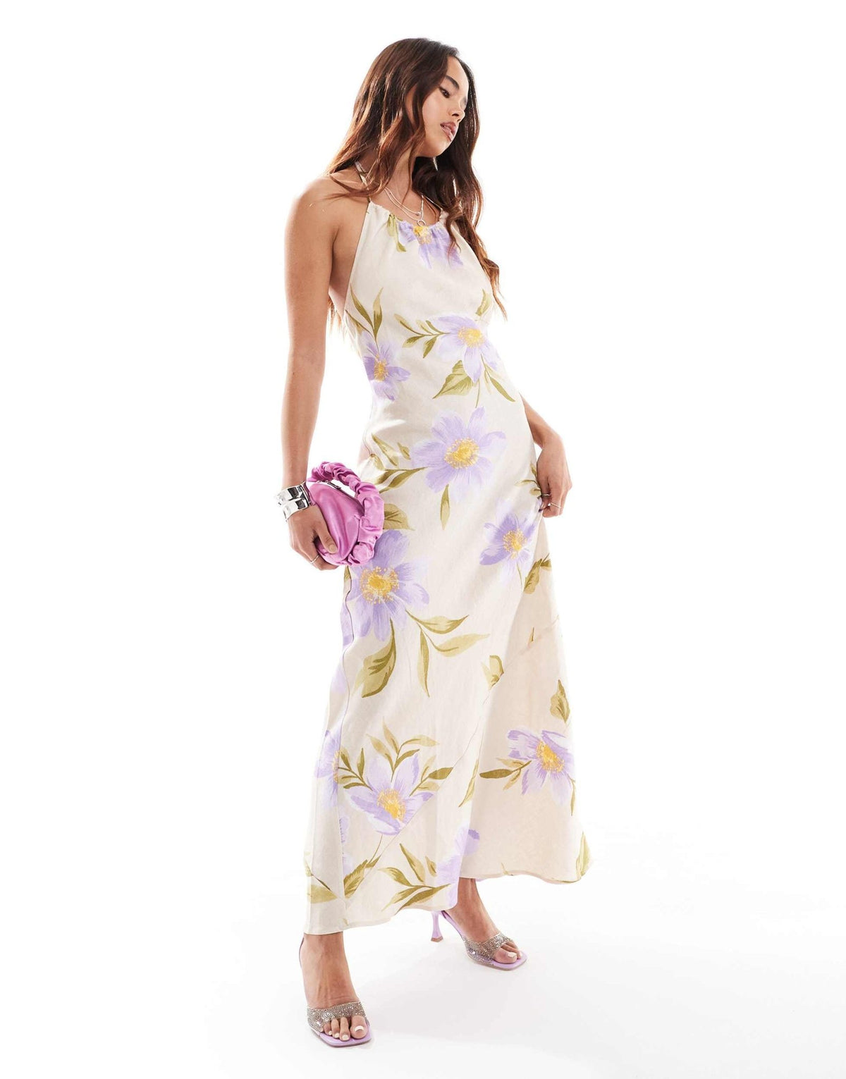 & Other Stories maxi dress with gathered halter neck in floral print - ASOS Sample Sale