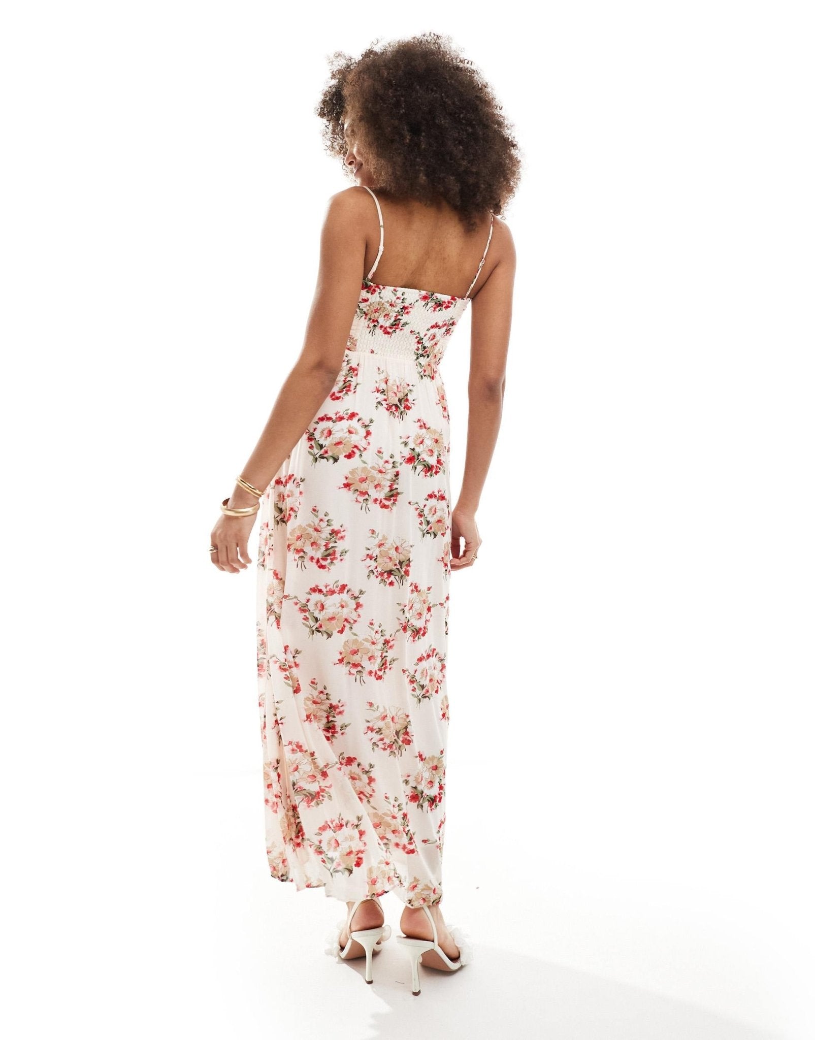 & Other Stories midaxi bustier dress with keyhole twist front detail in floral print - ASOS Sample Sale