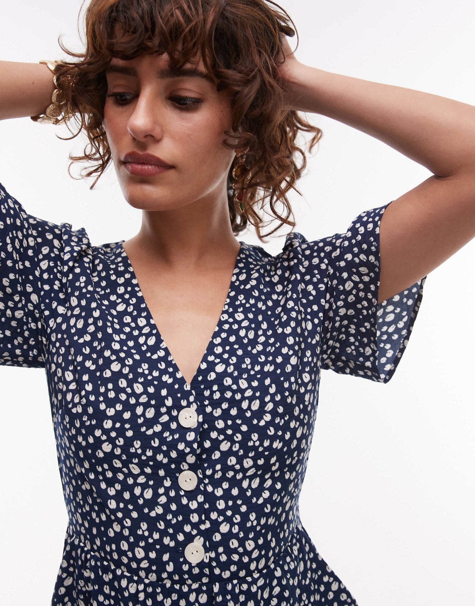 & Other Stories midaxi shirt dress with handkerchief hem in blue - ASOS Sample Sale