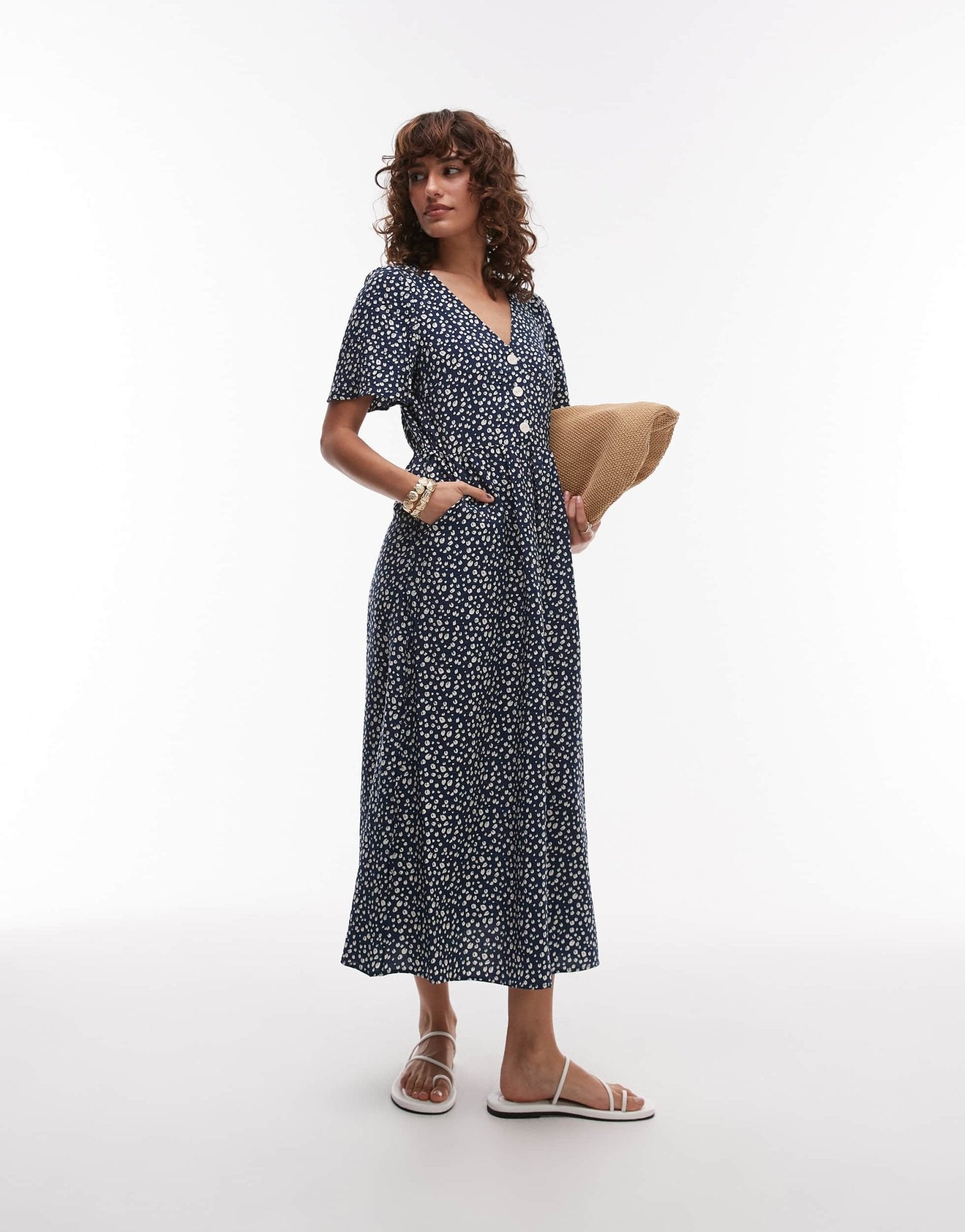& Other Stories midaxi shirt dress with handkerchief hem in blue - ASOS Sample Sale