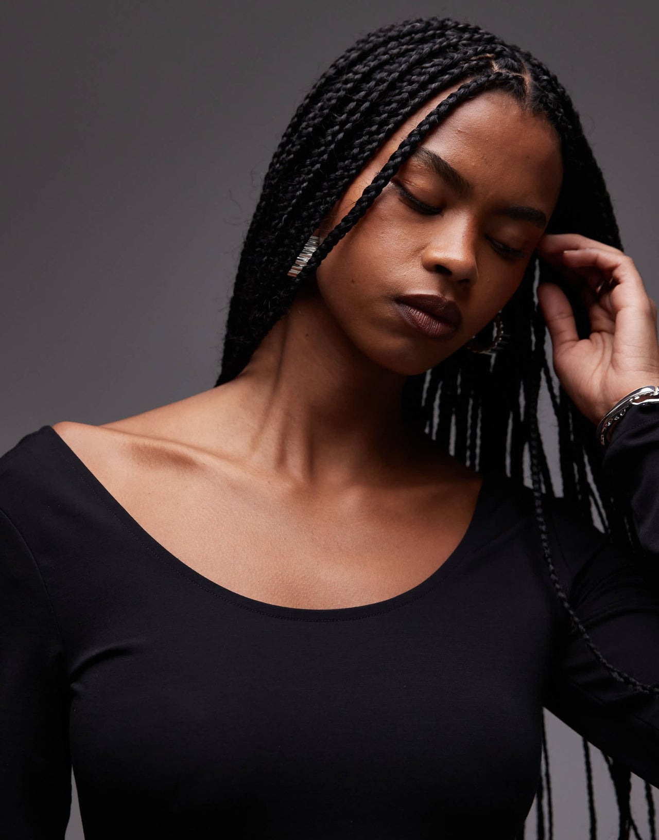 & Other Stories mini dress with puffball hem in black mixed jersey and woven fabric - ASOS Sample Sale