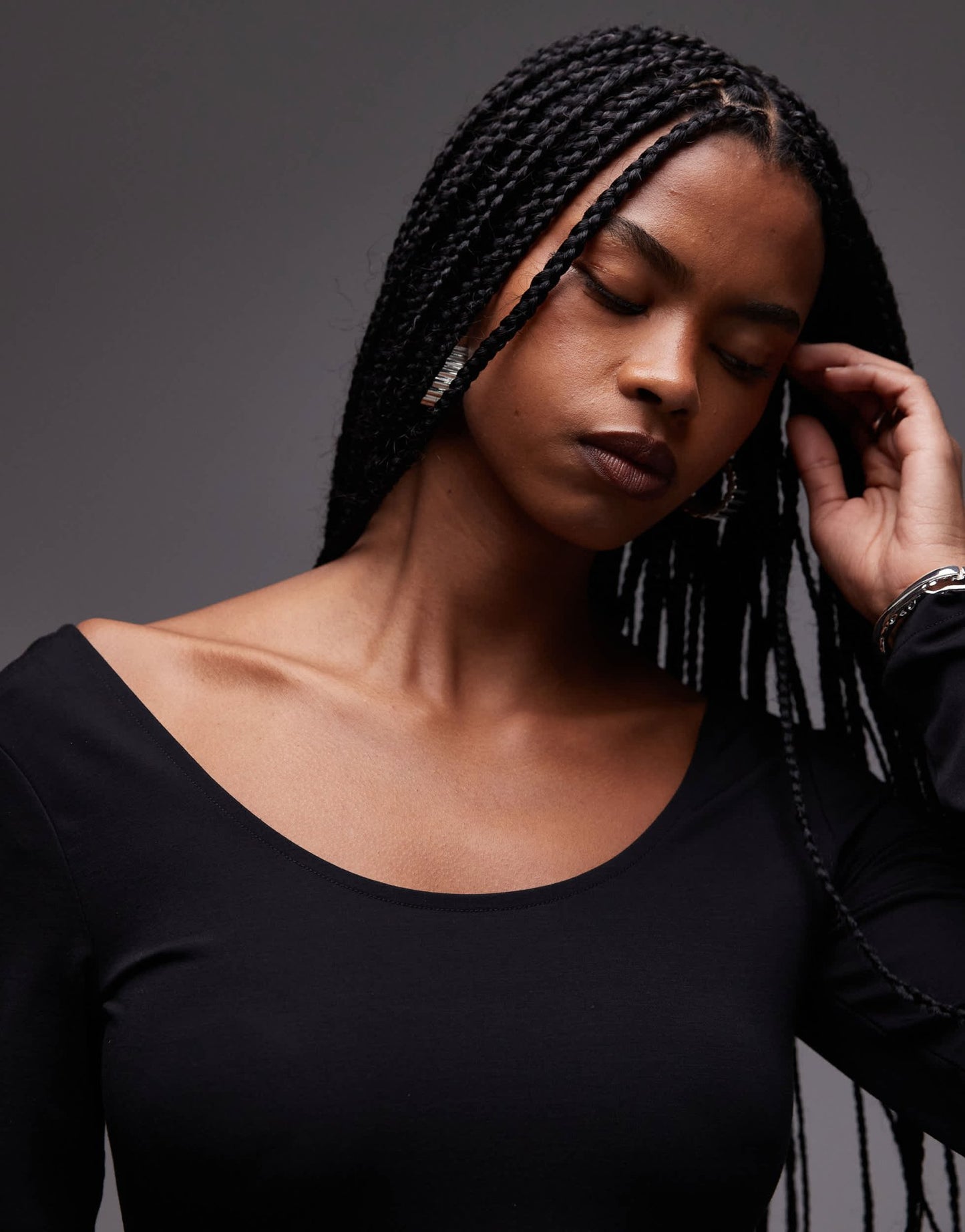 & Other Stories mini dress with puffball hem in black mixed jersey and woven fabric - ASOS Sample Sale