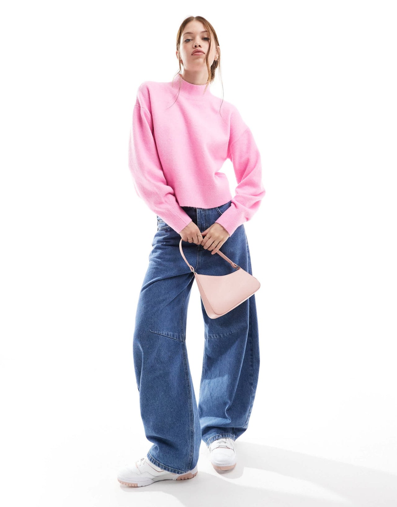 & Other Stories mock neck jumper in pink - ASOS Sample Sale