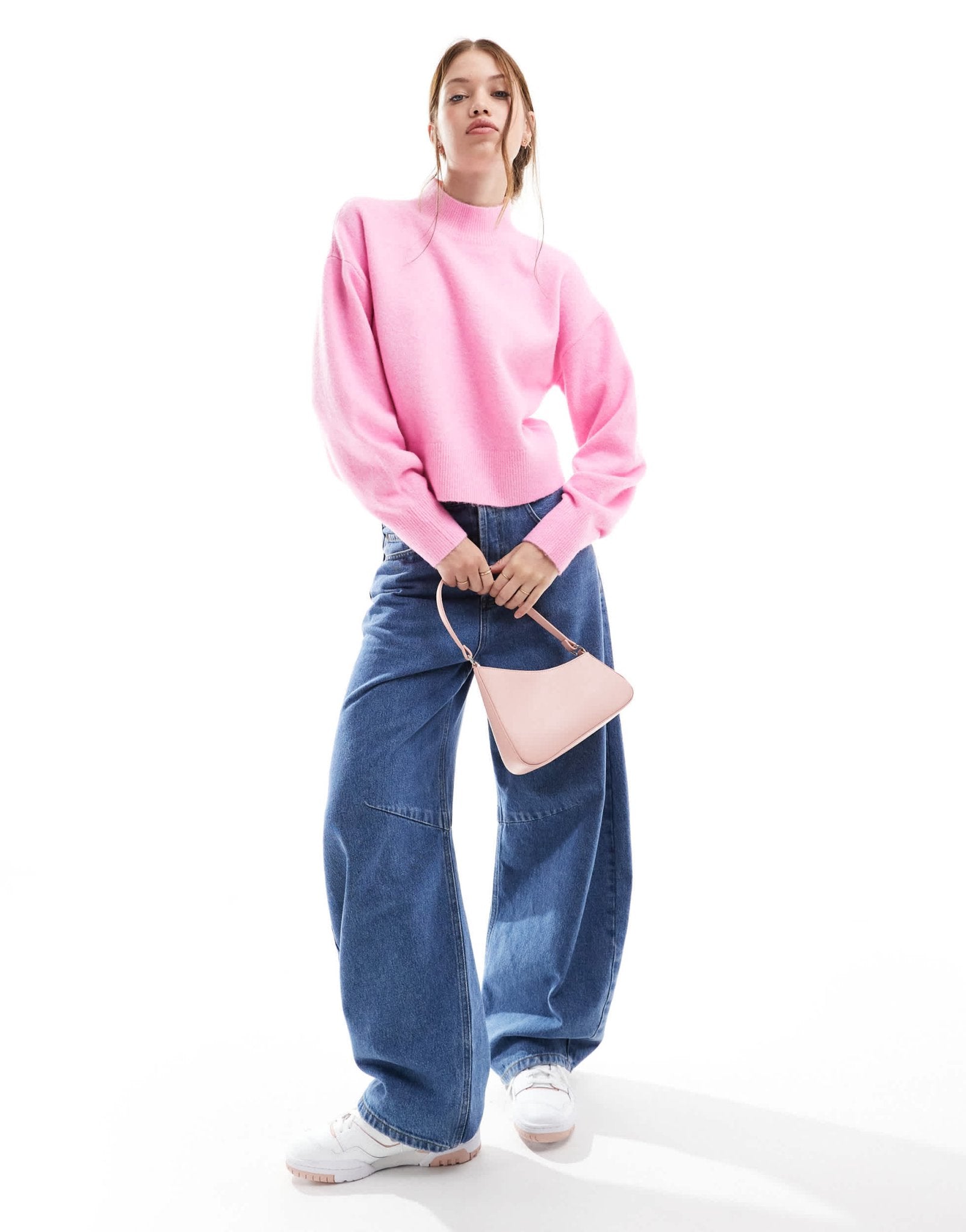 & Other Stories mock neck jumper in pink - ASOS Sample Sale