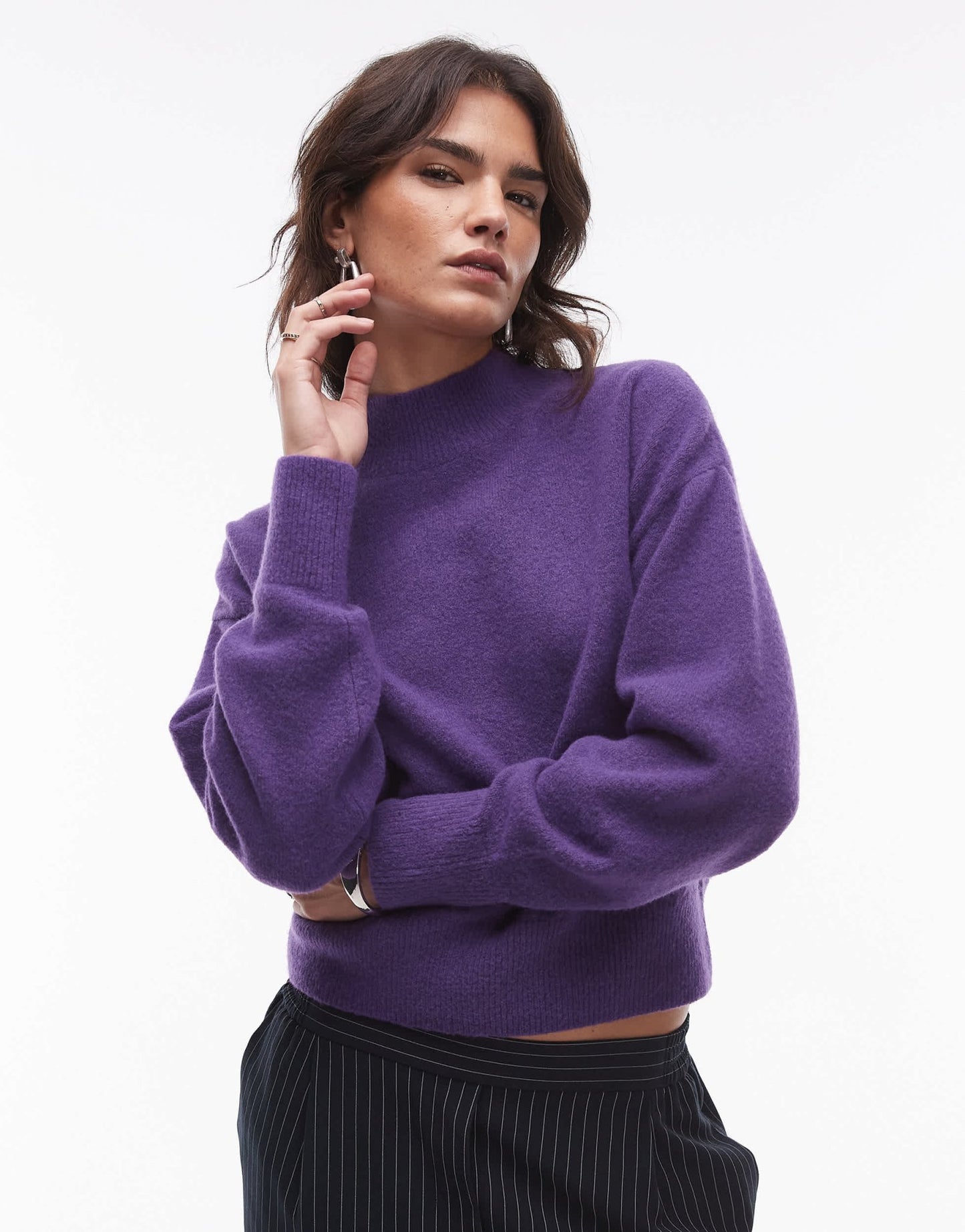 & Other Stories mock neck jumper in purple - ASOS Sample Sale