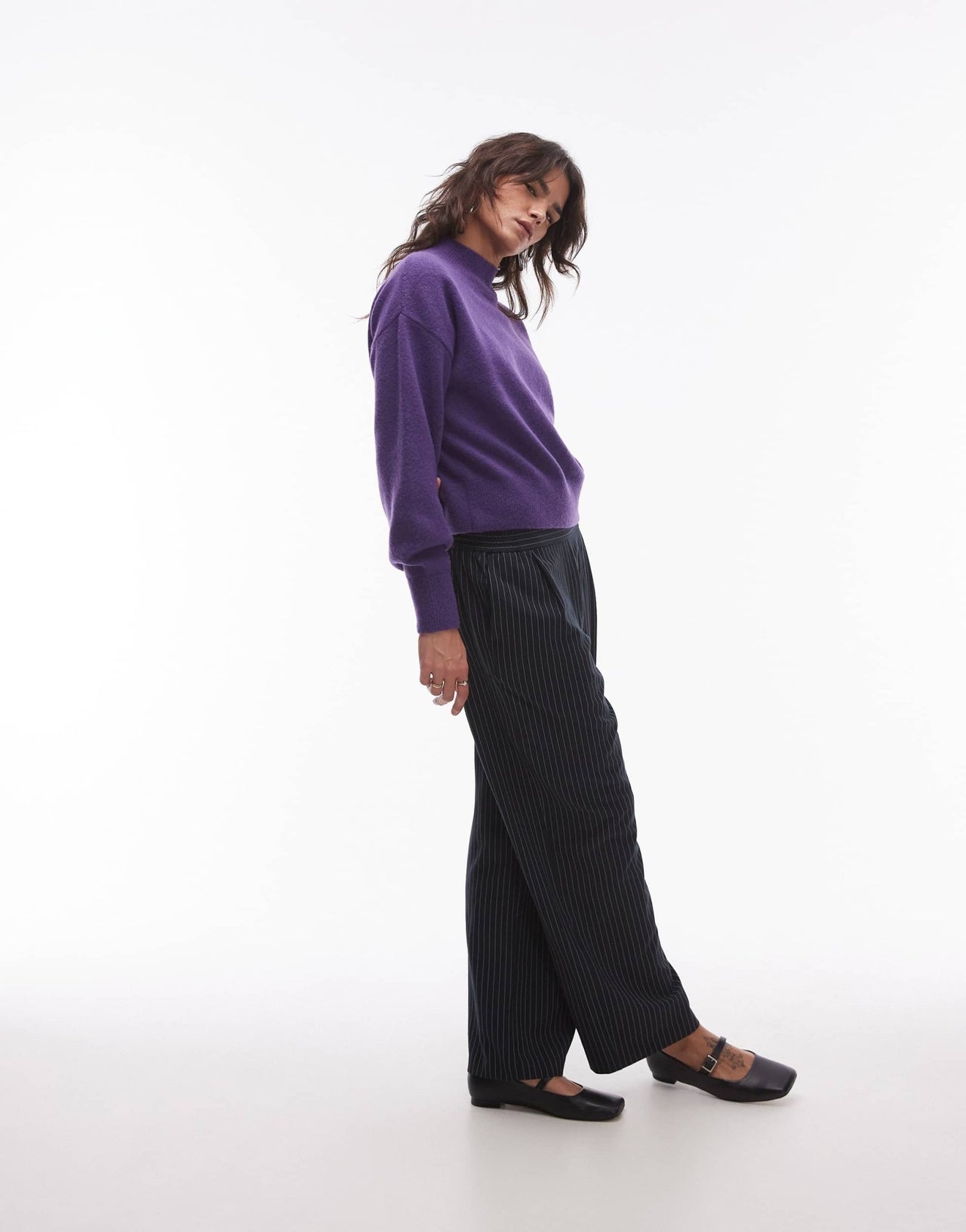 & Other Stories mock neck jumper in purple - ASOS Sample Sale