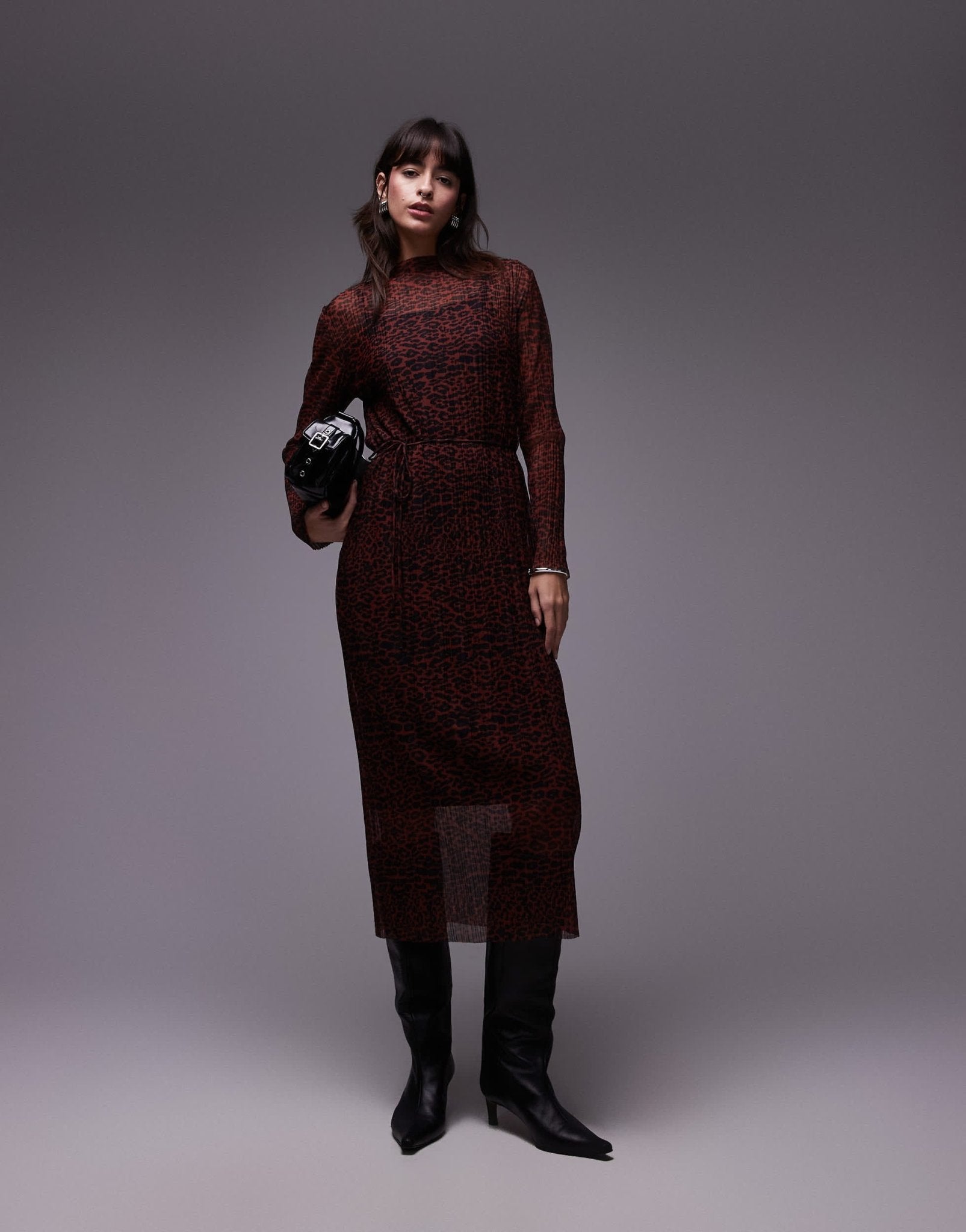 & Other Stories plisse mesh midi dress in leopard print - ASOS Sample Sale