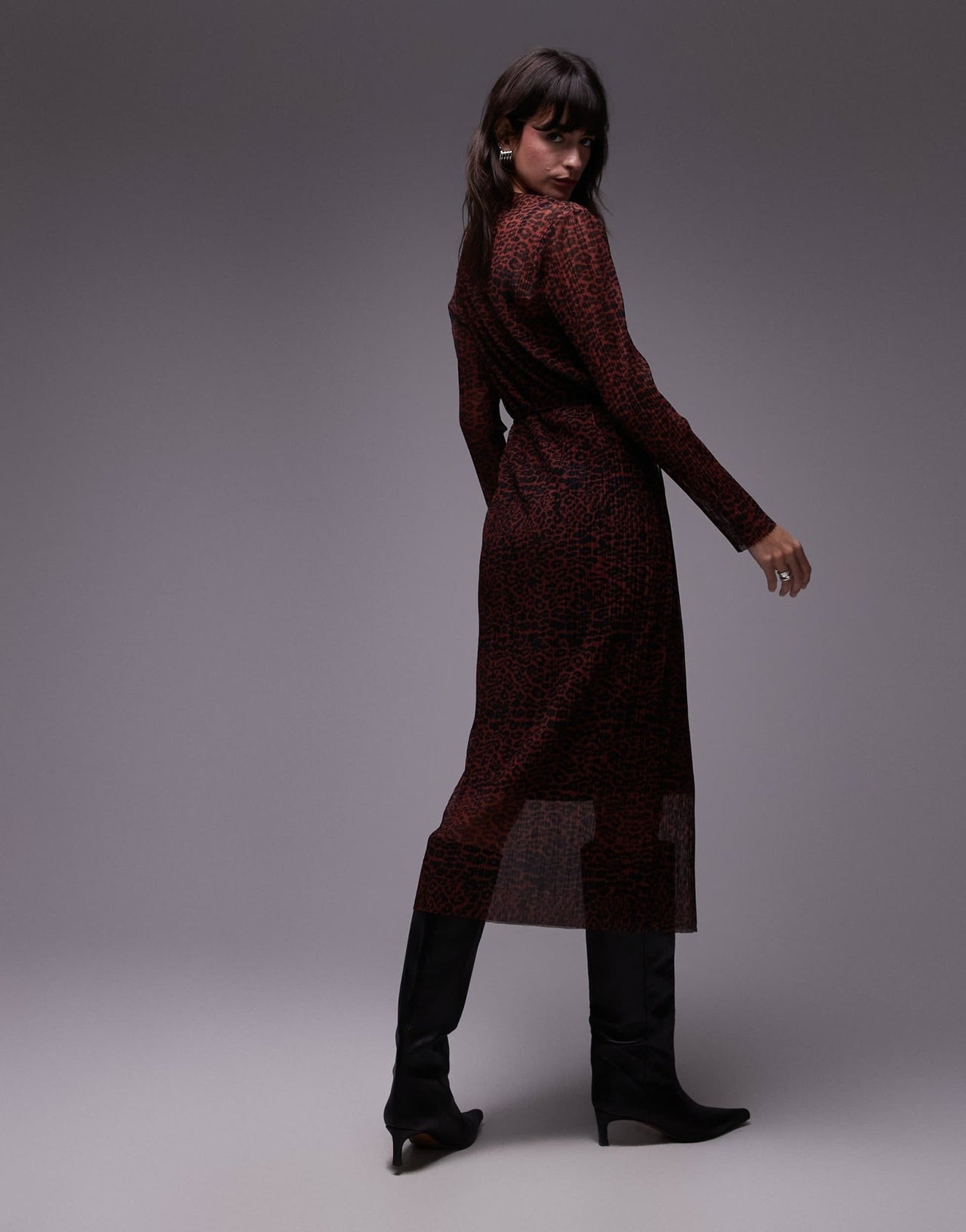& Other Stories plisse mesh midi dress in leopard print - ASOS Sample Sale