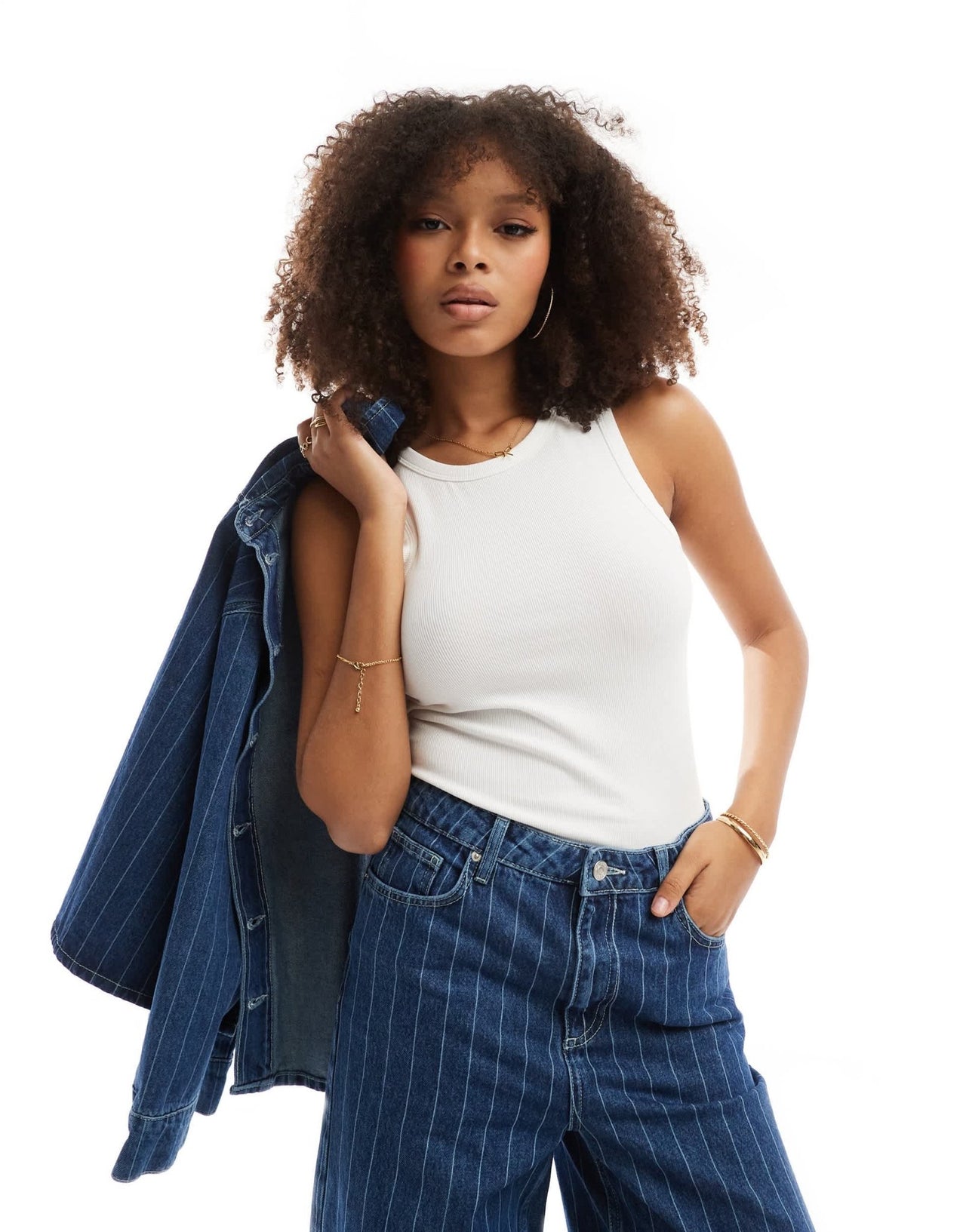& Other Stories racer back vest top in white - ASOS Sample Sale
