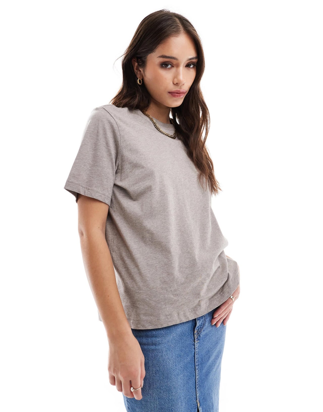 & Other Stories relaxed short sleeve t-shirt in mole - ASOS Sample Sale