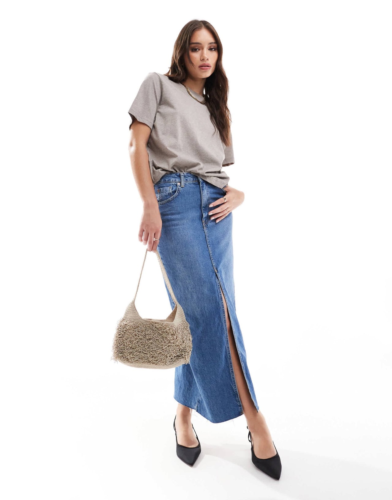 & Other Stories relaxed short sleeve t-shirt in mole - ASOS Sample Sale
