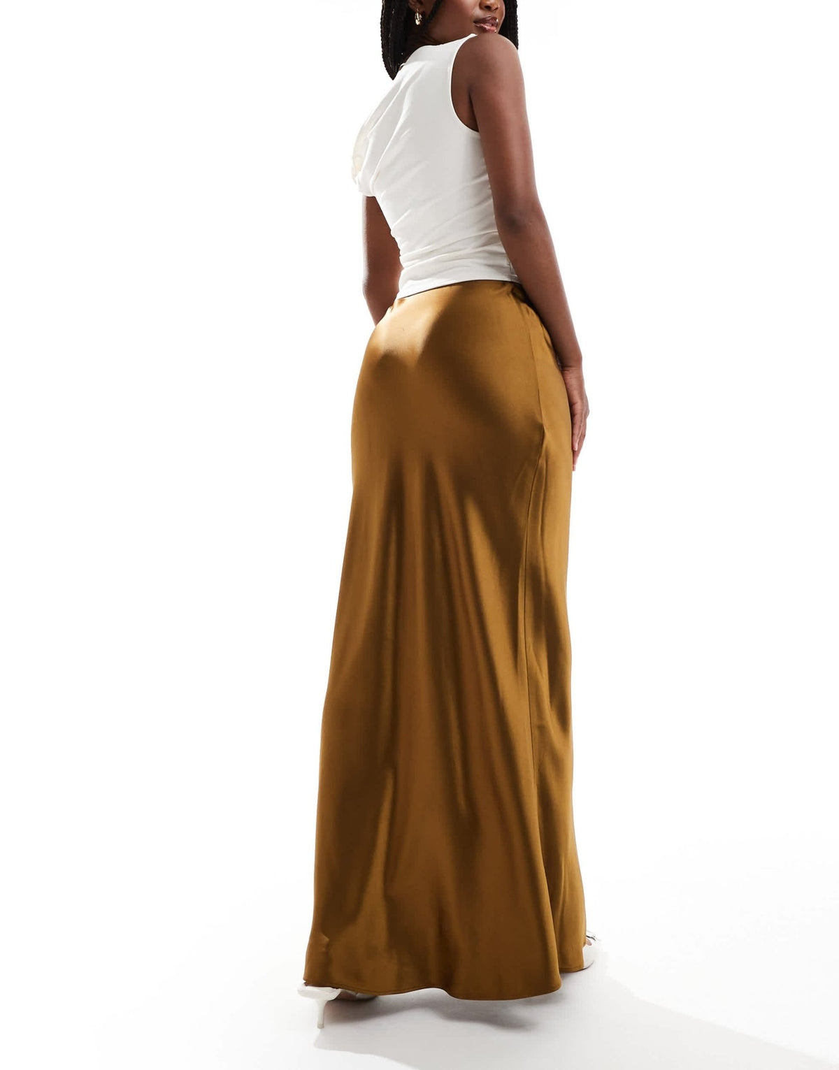 & Other Stories satin maxi skirt in brown - ASOS Sample Sale