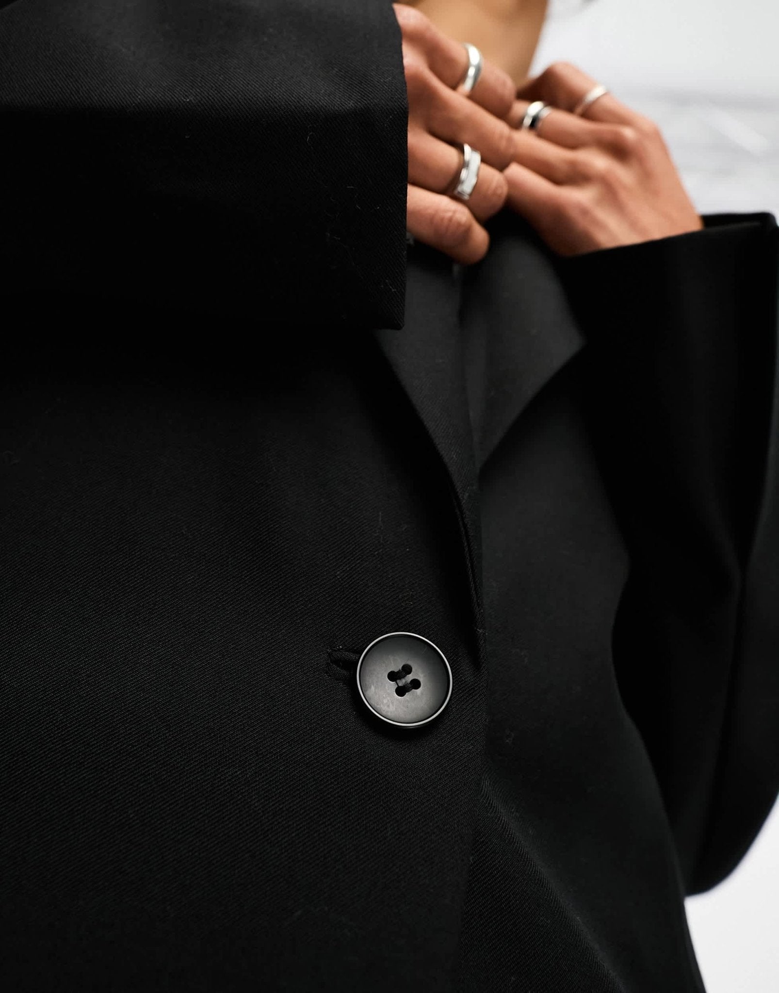 & Other Stories single breasted wool blend coat with belt in black - ASOS Sample Sale