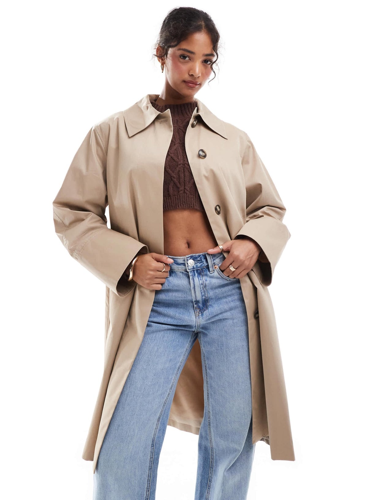 & Other Stories sleek trench coat in beige - ASOS Sample Sale