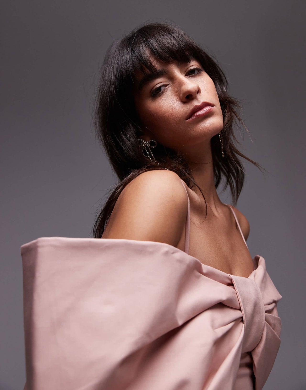 & Other Stories strapless mini dress with oversized bow detail in soft pink - ASOS Sample Sale