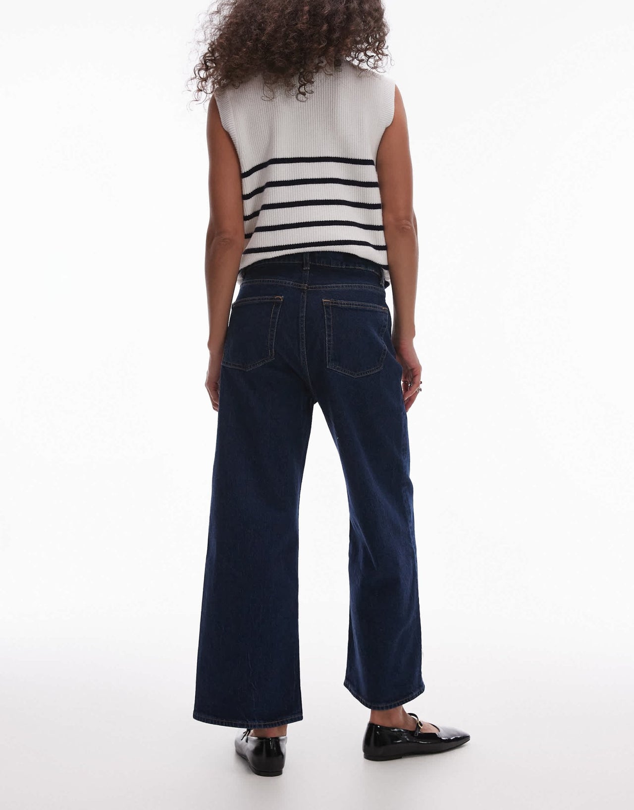 & Other Stories stretch wide leg cropped jeans in blue rinse - ASOS Sample Sale