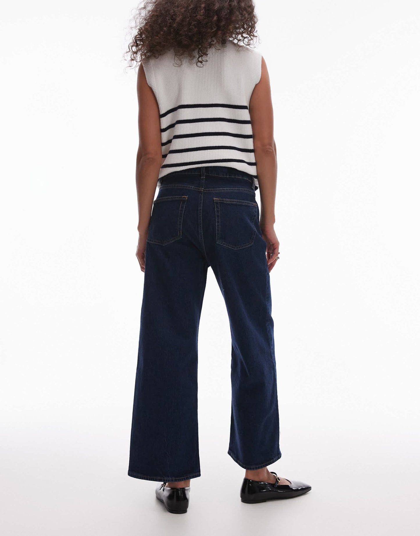 & Other Stories stretch wide leg cropped jeans in blue rinse - ASOS Sample Sale