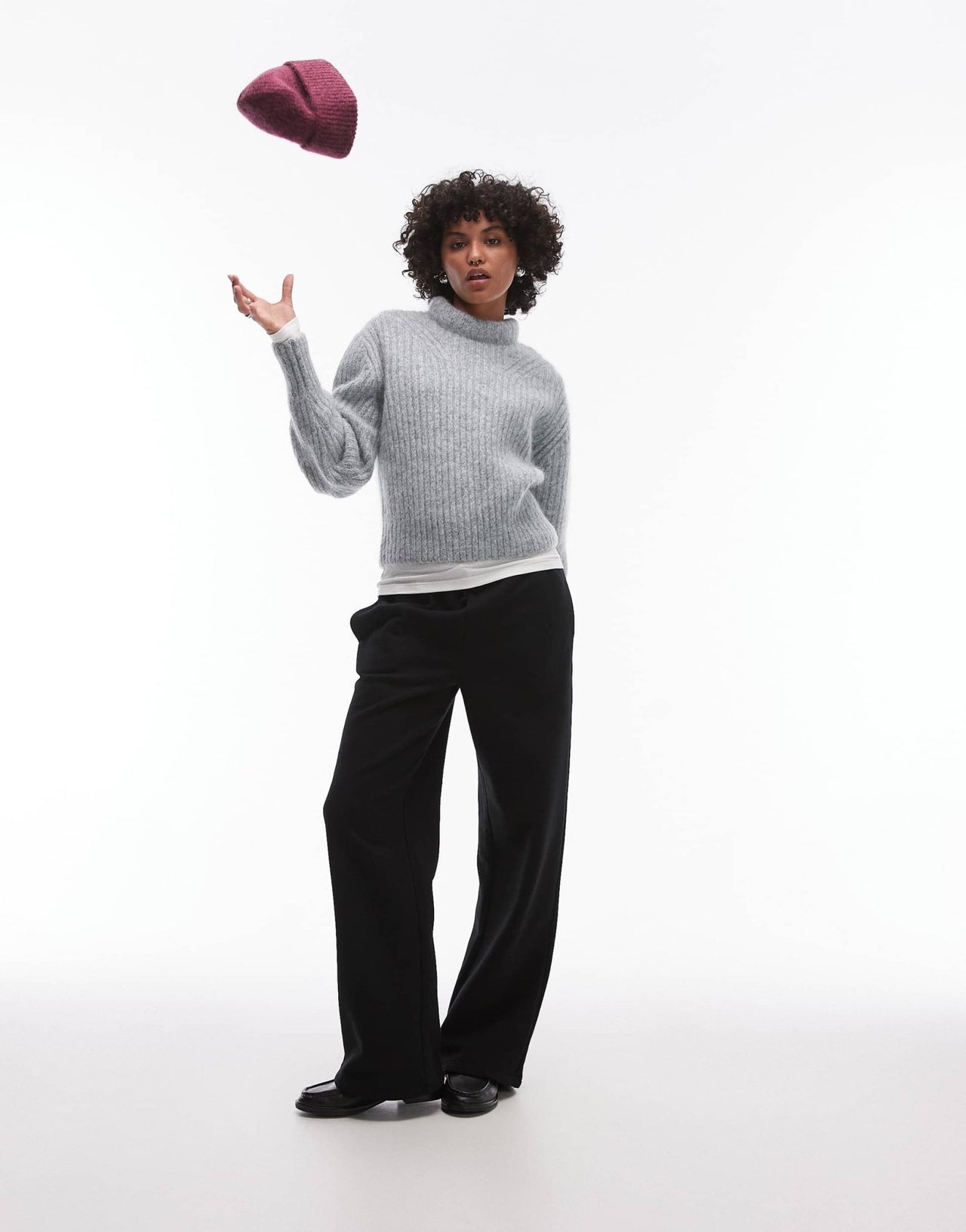 & Other Stories supersoft mohair knitted rib sweater in grey - ASOS Sample Sale