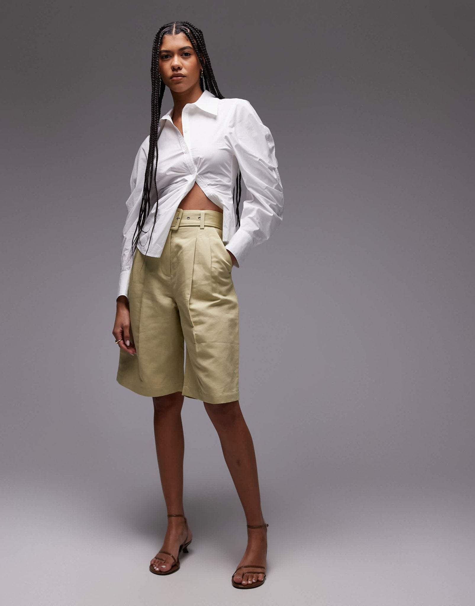 & Other Stories tailored bermuda shorts in light yellow - ASOS Sample Sale