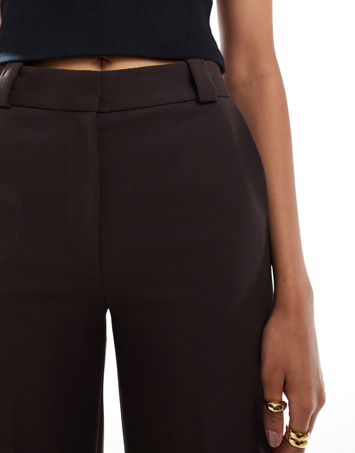 & Other Stories tailored flared trousers in dark brown - ASOS Sample Sale