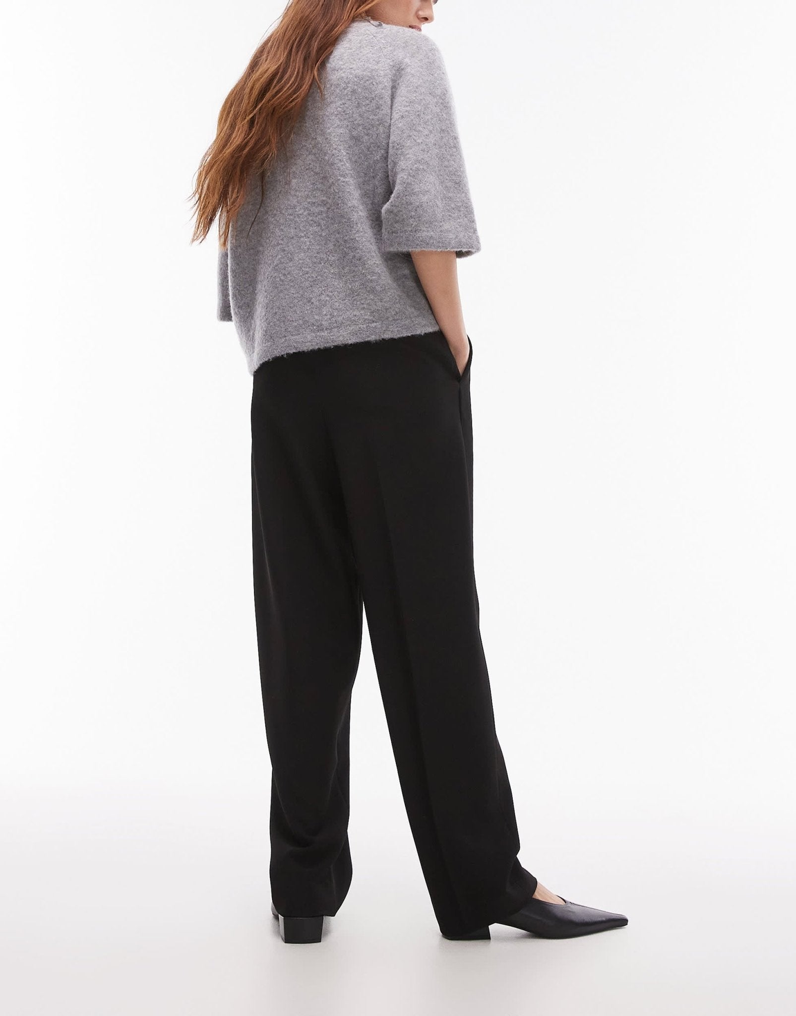 & Other Stories tailored tapered leg trousers with front pleat detail in black - ASOS Sample Sale