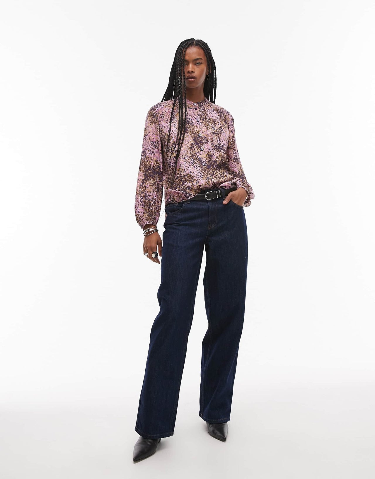 & Other Stories textured blouse in pink abstract print - ASOS Sample Sale