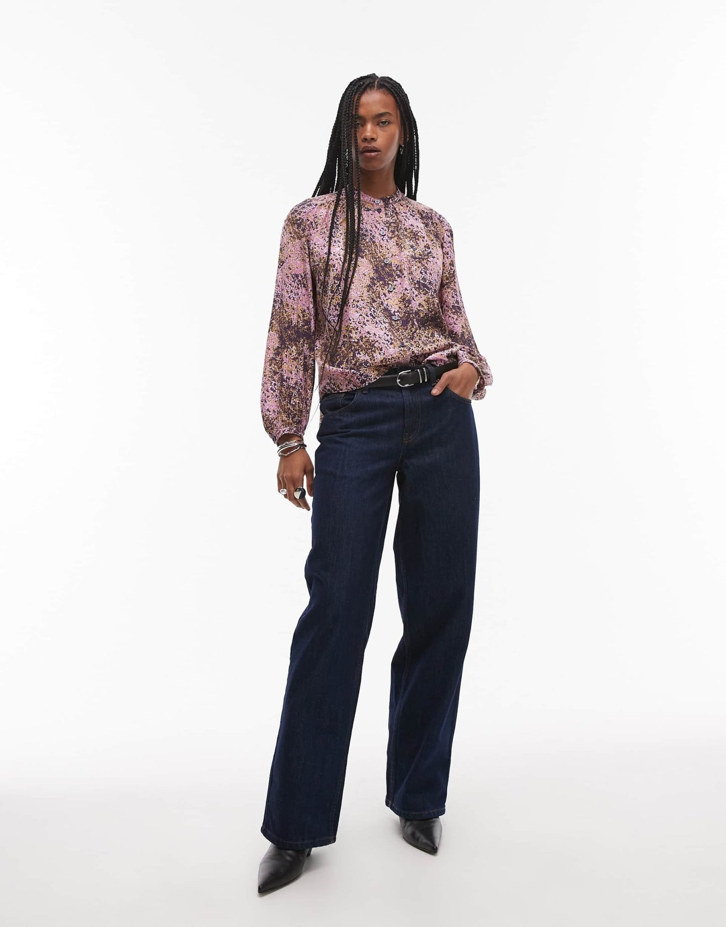 & Other Stories textured blouse in pink abstract print - ASOS Sample Sale