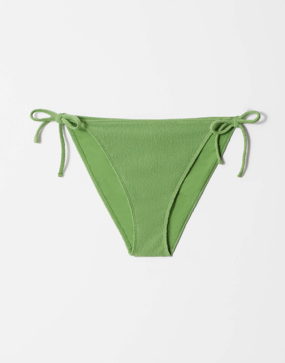 & Other Stories textured crinkle side tie bikini bottom in green - ASOS Sample Sale