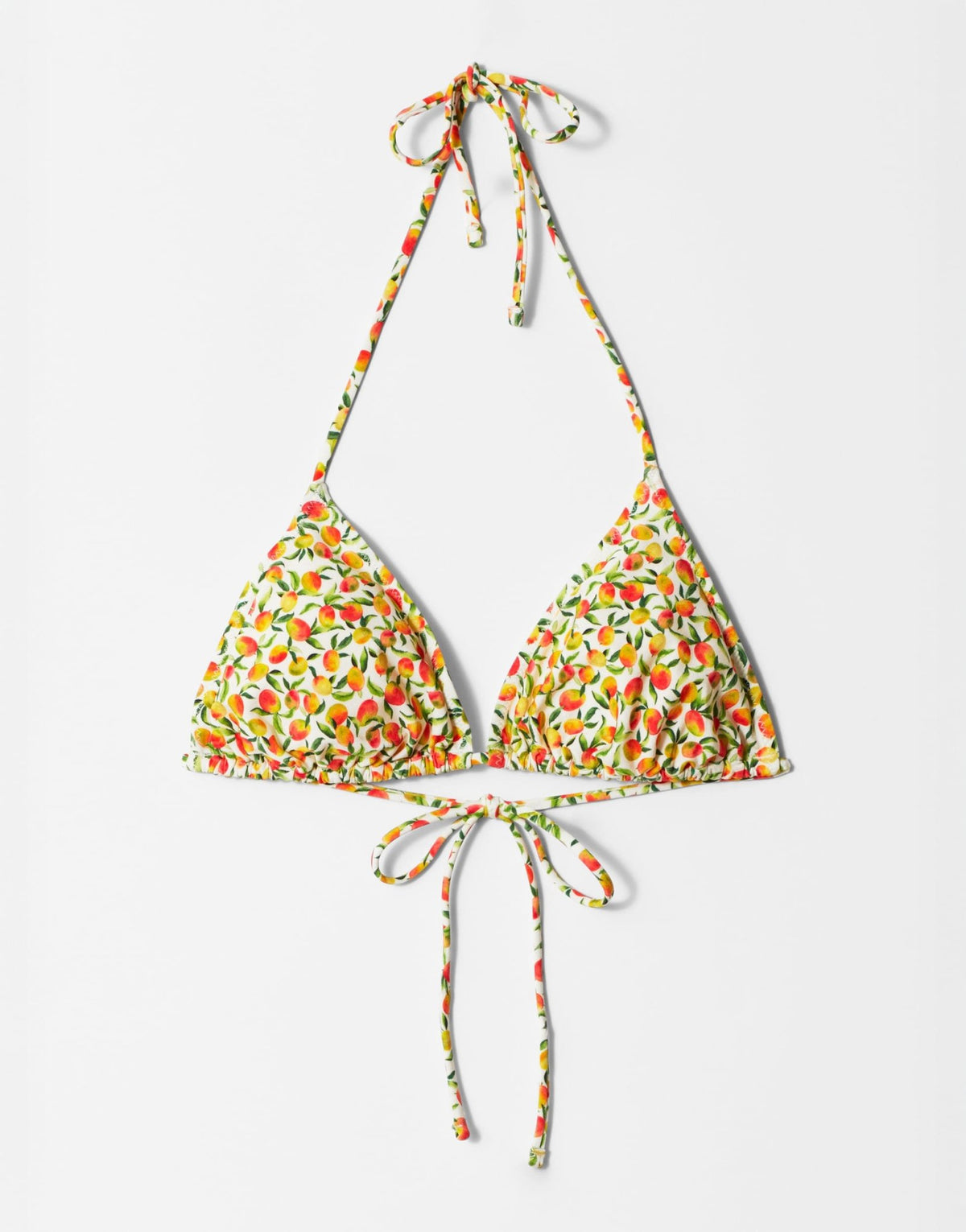 & Other Stories triangle tie up bikini top with removeable padding in yellow disty flower print - ASOS Sample Sale