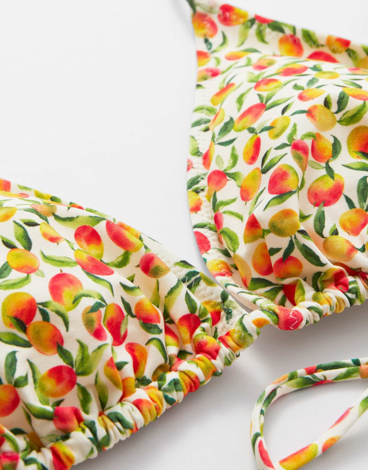 & Other Stories triangle tie up bikini top with removeable padding in yellow disty flower print - ASOS Sample Sale