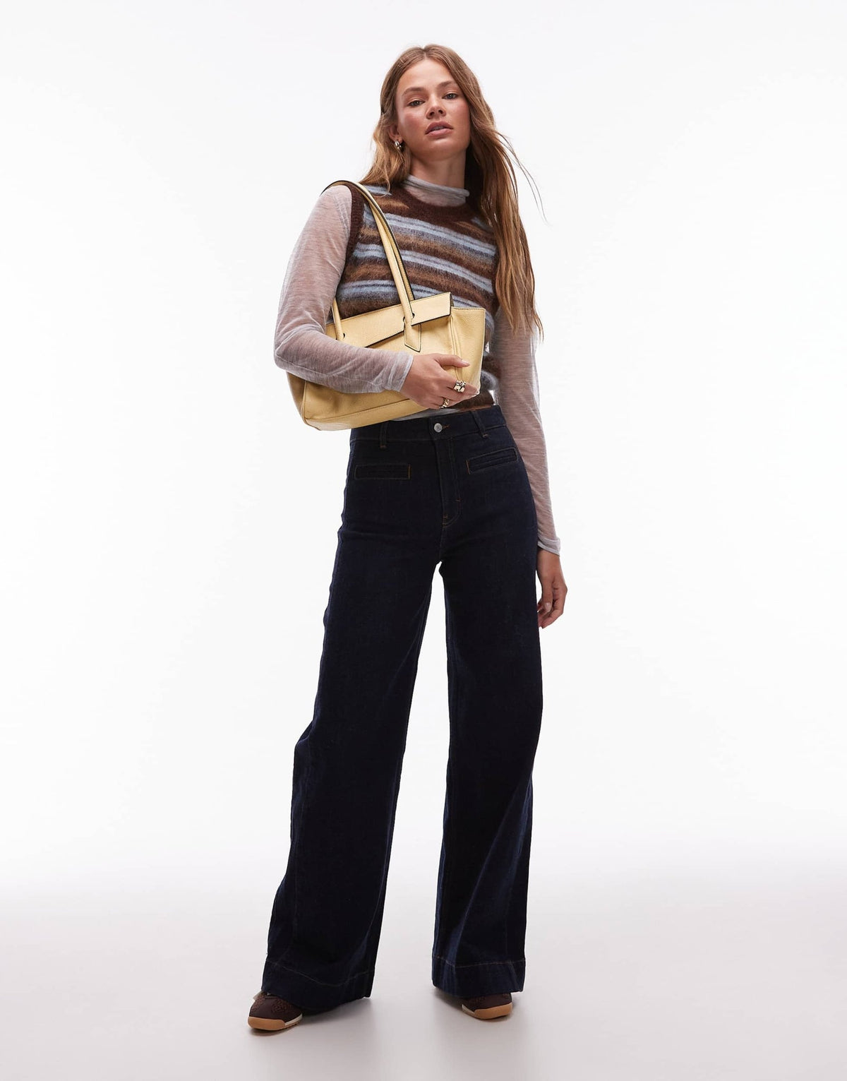 & Other Stories wide leg jeans with jet pockets in dark wash blue - ASOS Sample Sale