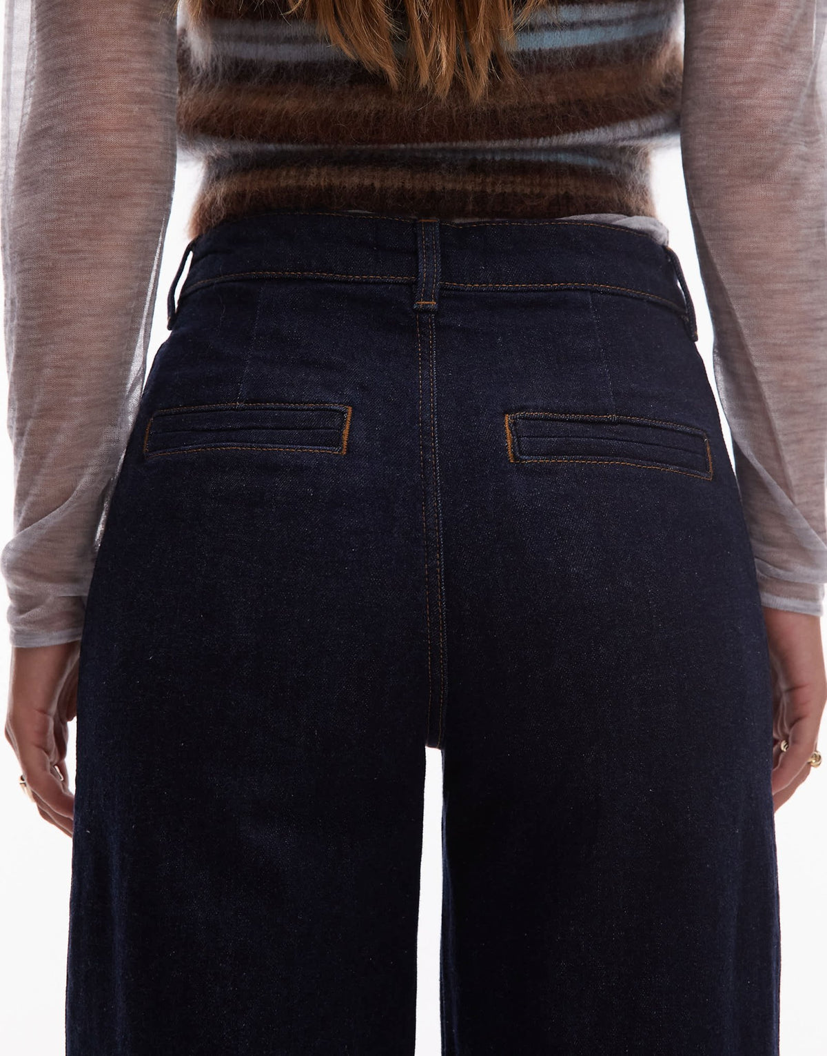 & Other Stories wide leg jeans with jet pockets in dark wash blue - ASOS Sample Sale