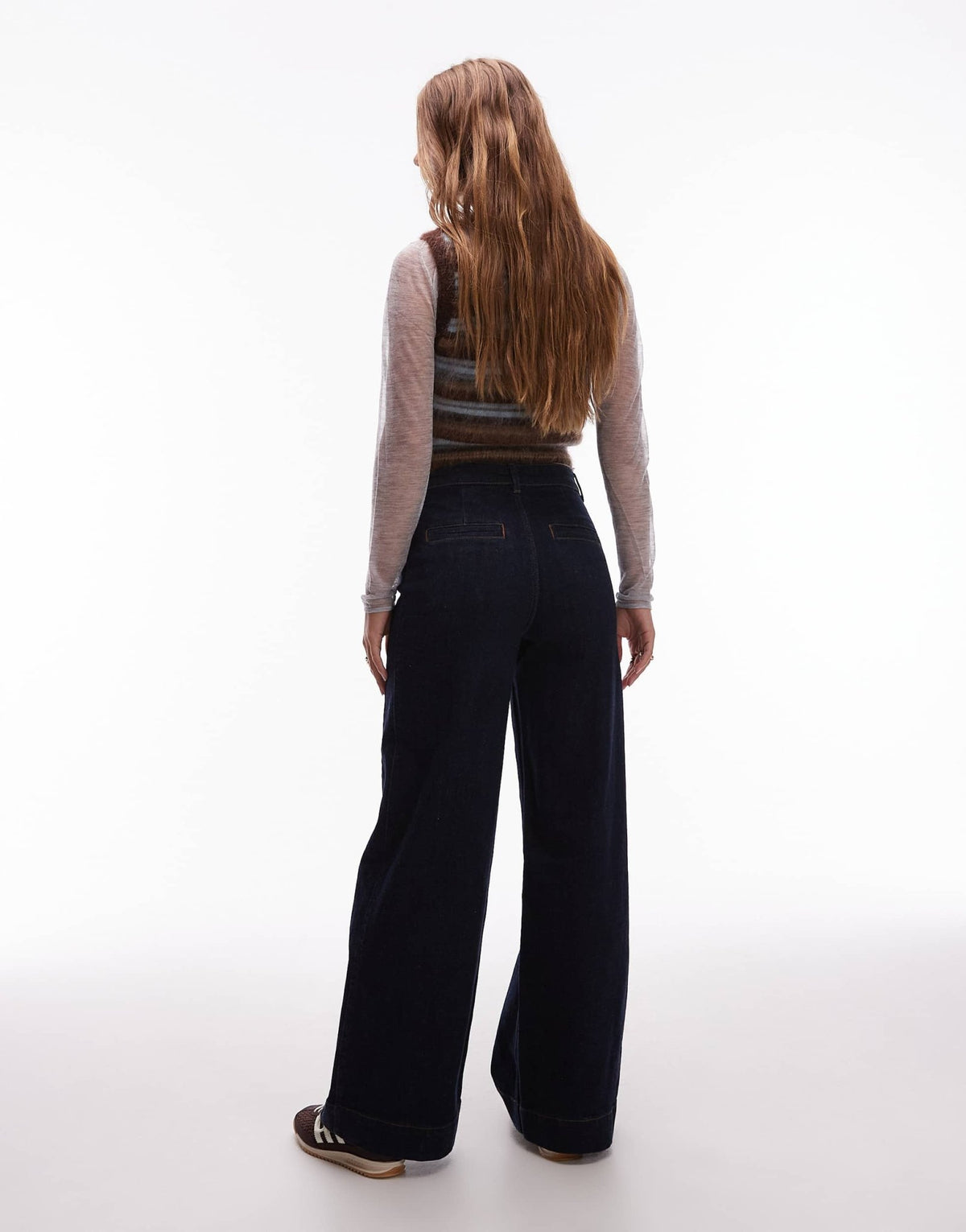 & Other Stories wide leg jeans with jet pockets in dark wash blue - ASOS Sample Sale