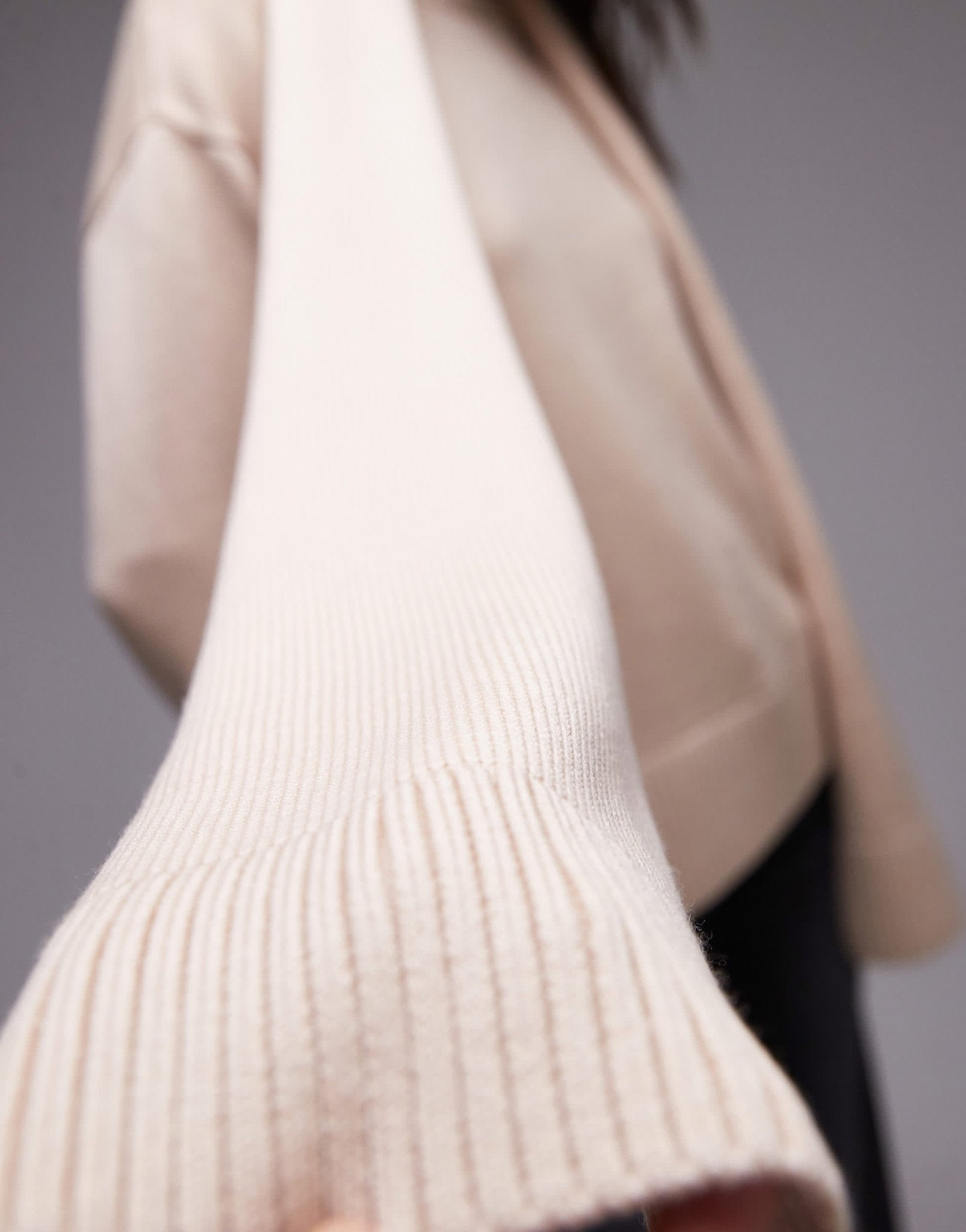 & Other Stories wool knitted scarf sweater in beige - ASOS Sample Sale