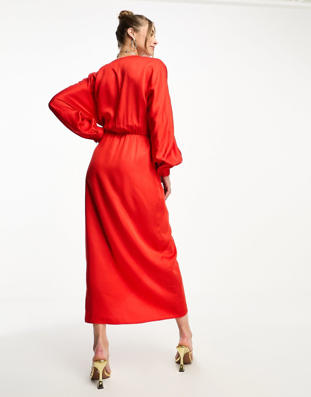 & Other Stories wrap midaxi dress in red - ASOS Sample Sale