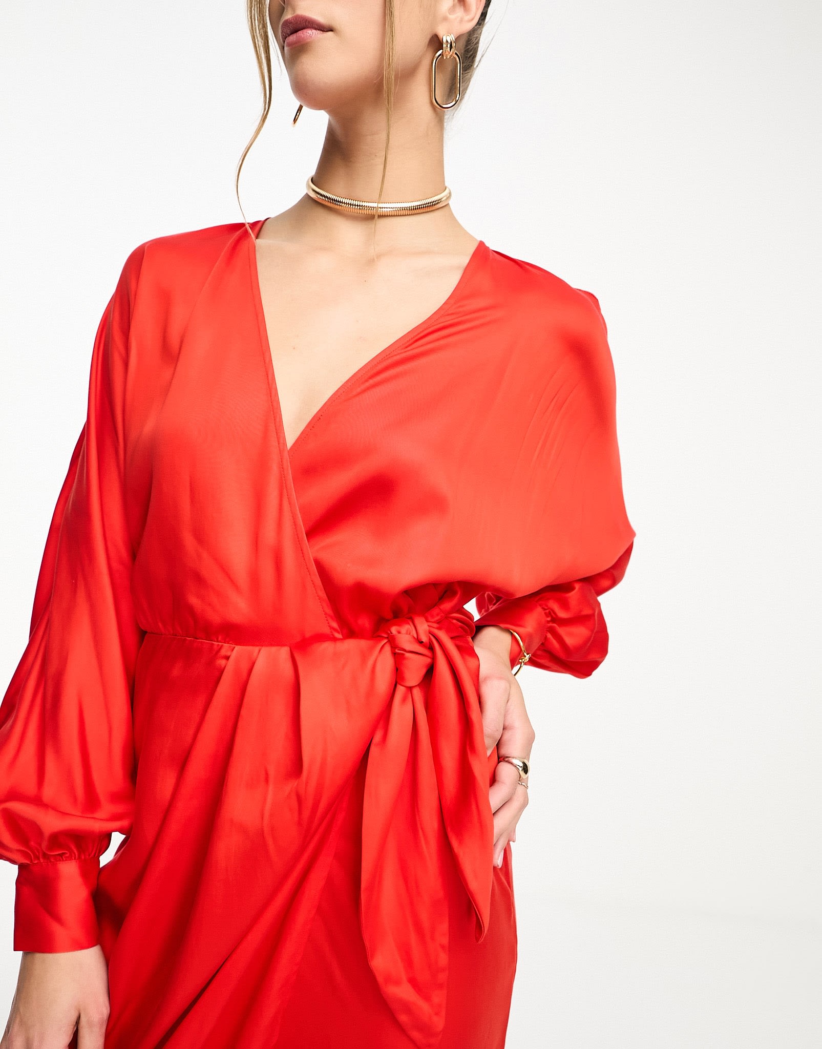 & Other Stories wrap midaxi dress in red - ASOS Sample Sale