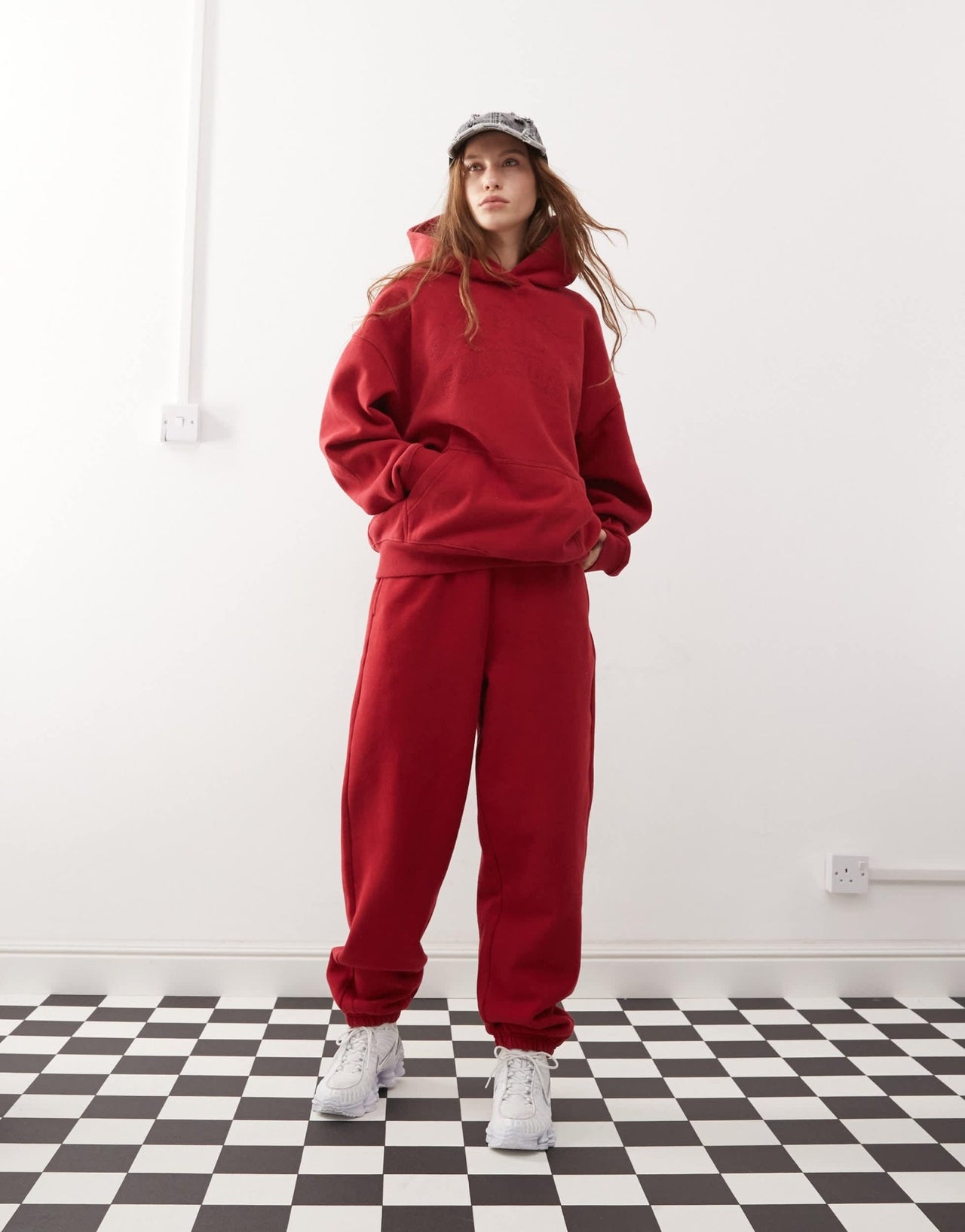 Pacsun washed embroidered joggers co-ord in red - ASOS Sample Sale